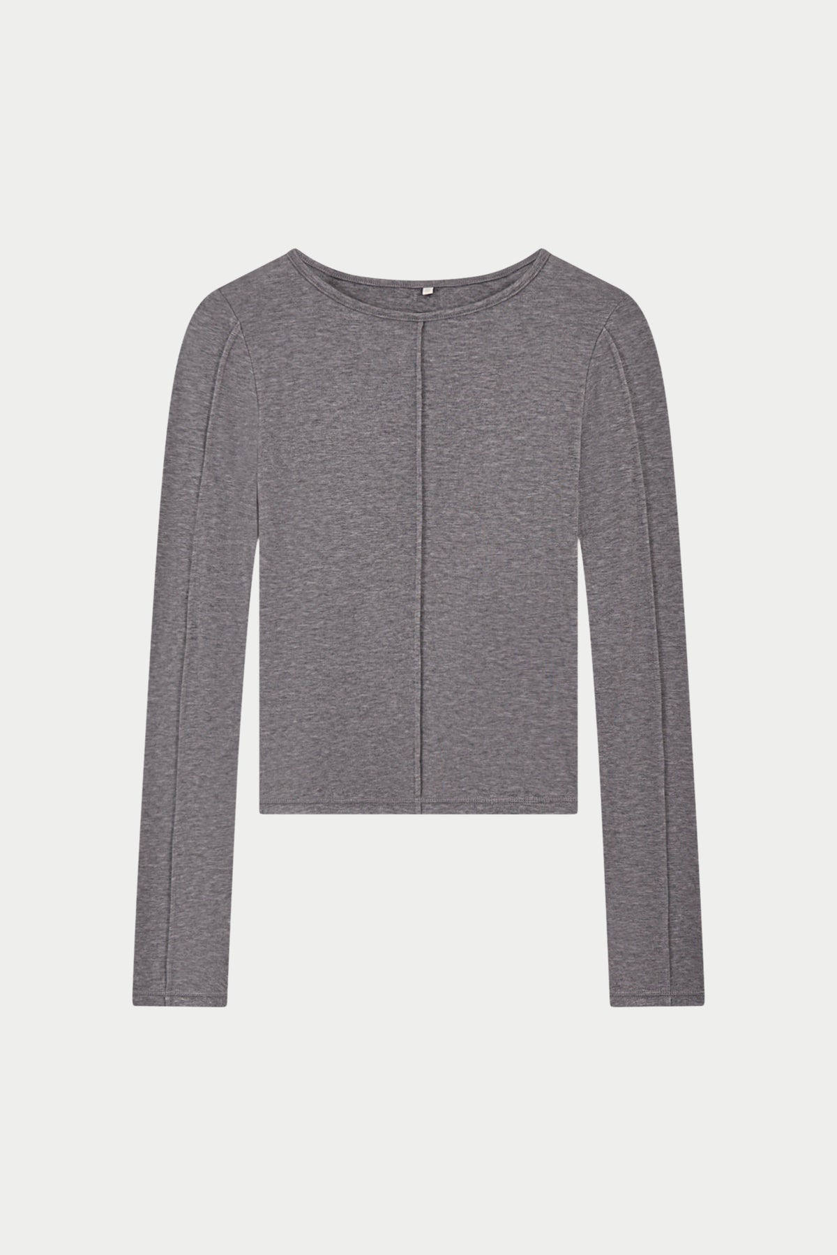 LONG SLEEVE SLUB TOP - GREY