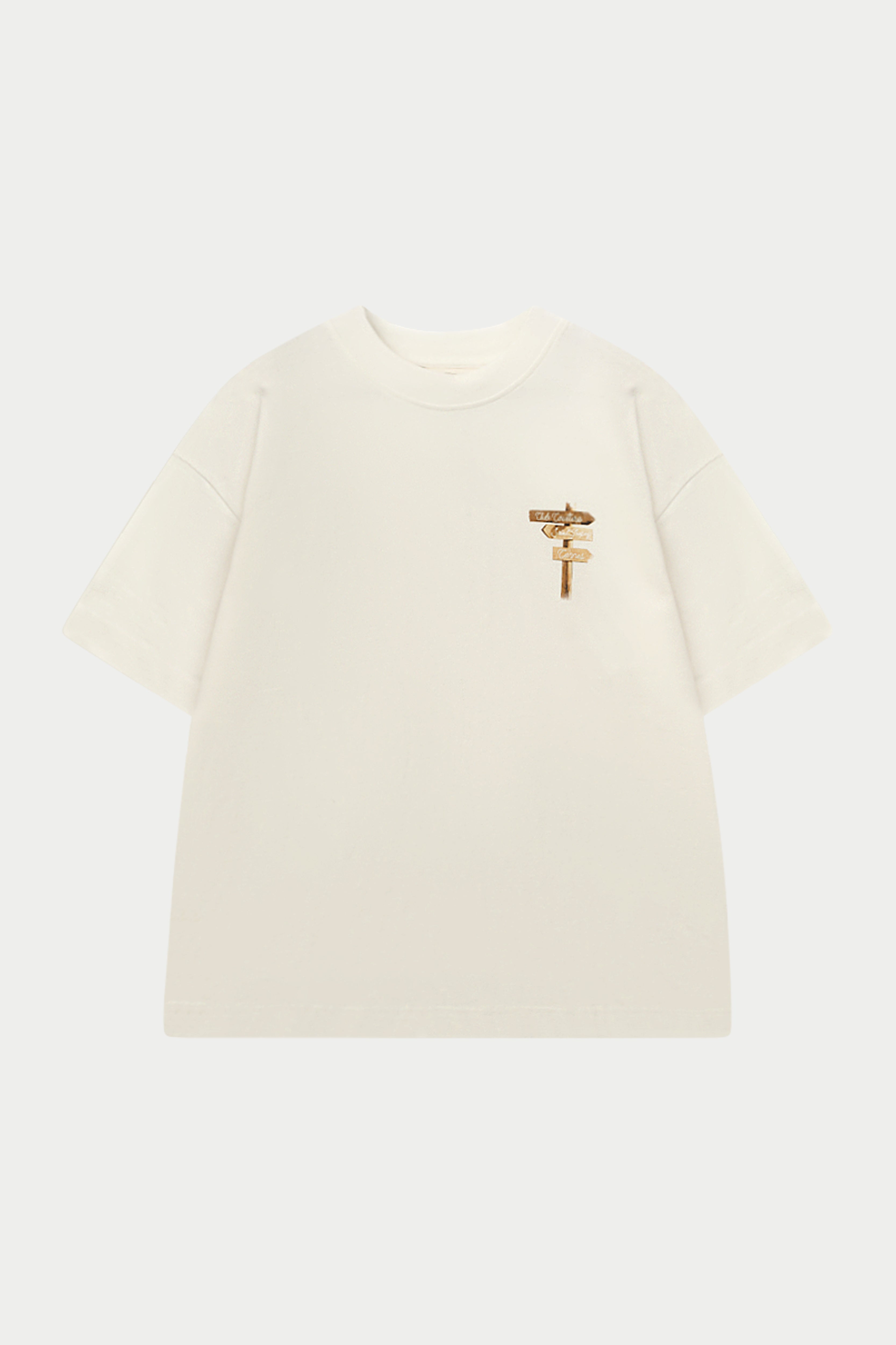 WATERCOLOUR BEACH CLUB PRINTED T-SHIRT - OFF WHITE