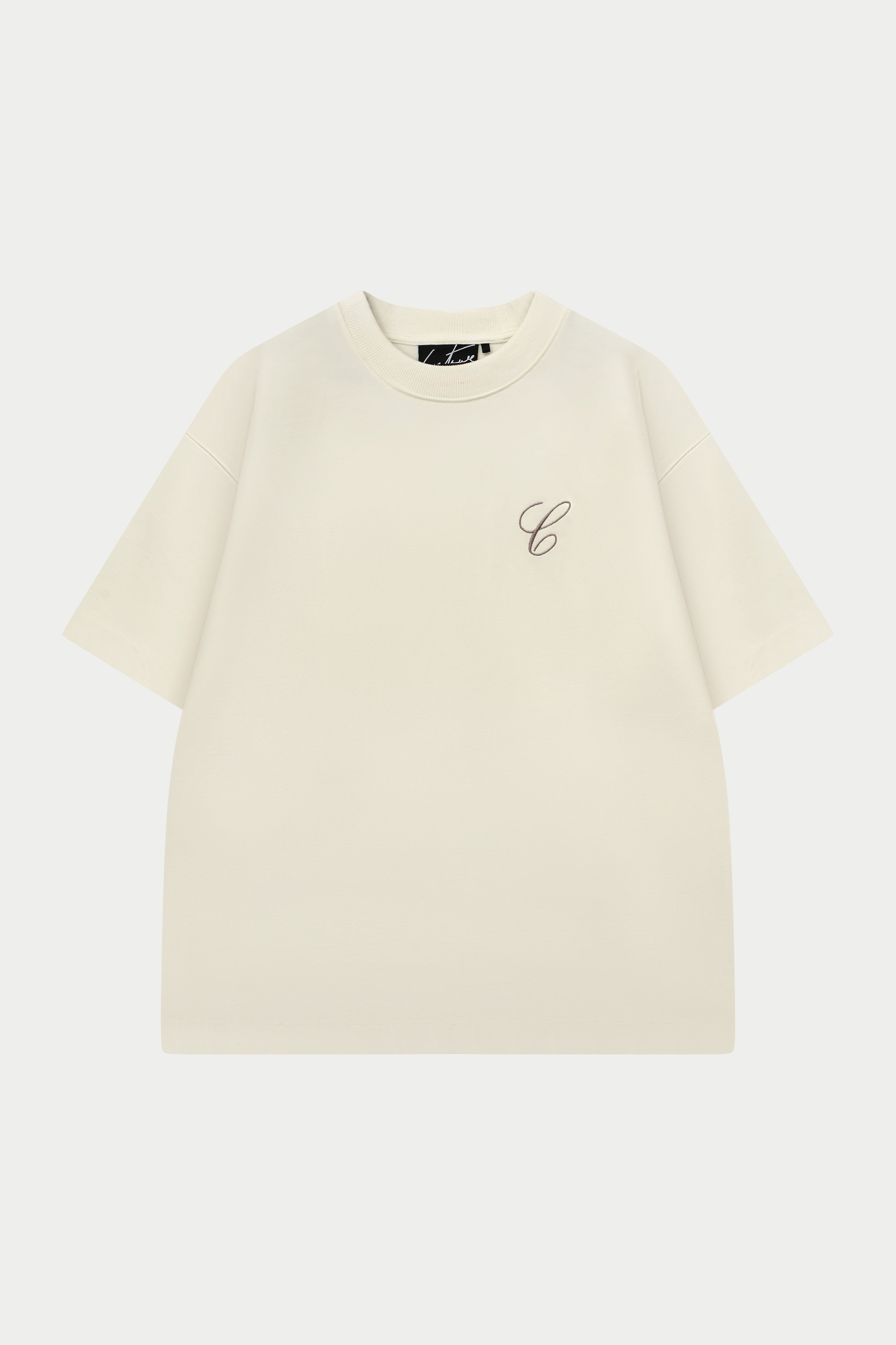 Script Embroidered T-Shirt - Off White