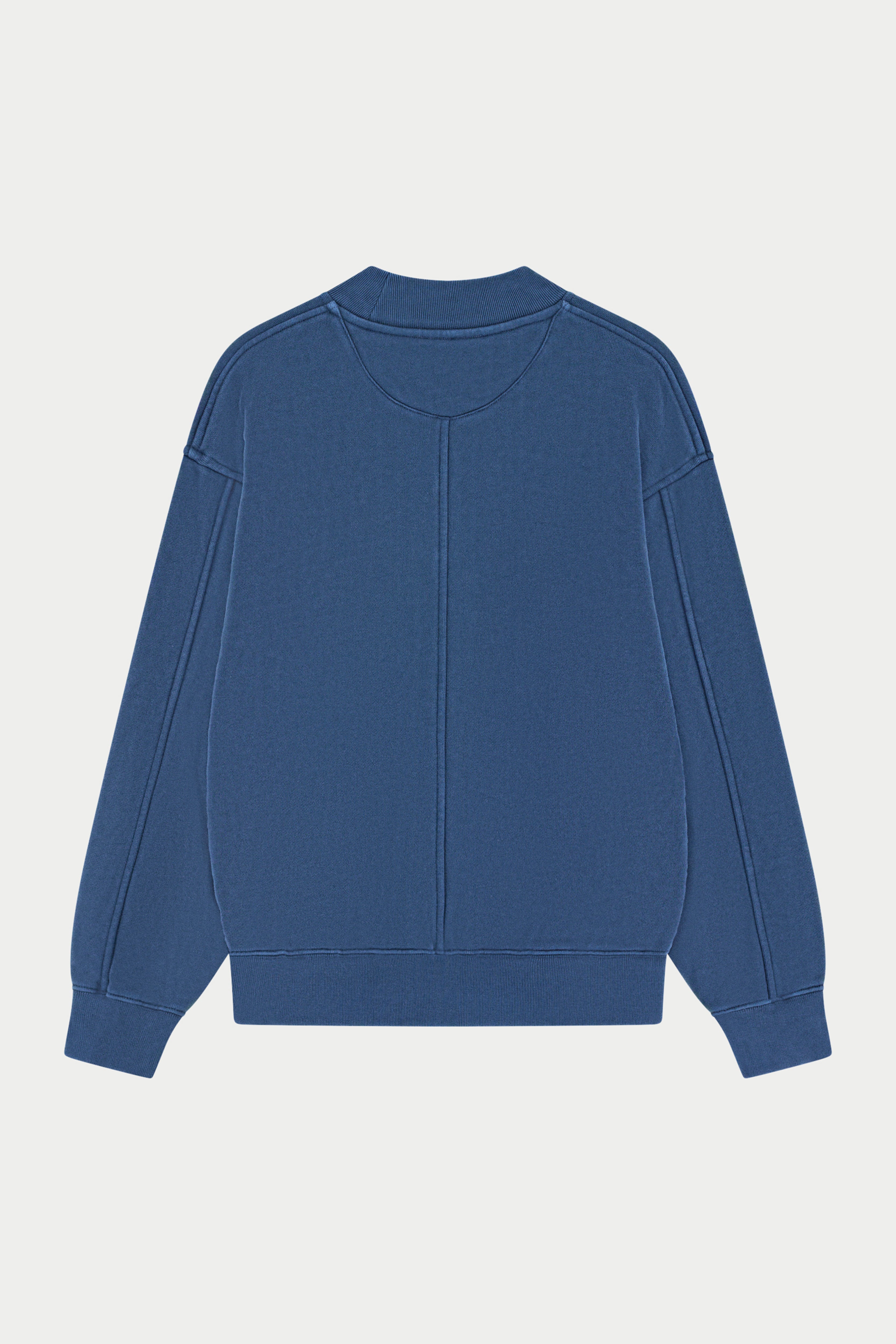 WASHED MOCK NECK SWEATSHIRT - DARK NAVY