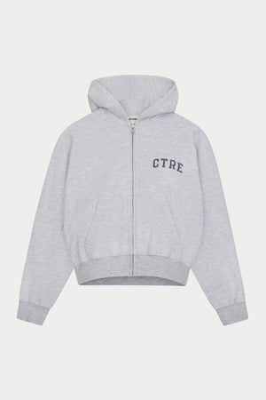 CTRE ZIP THROUGH RELAXED HOODIE - GREY MARL