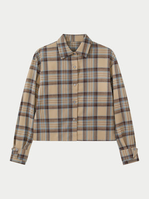 BRUSHED CHECK SHIRT - BEIGE