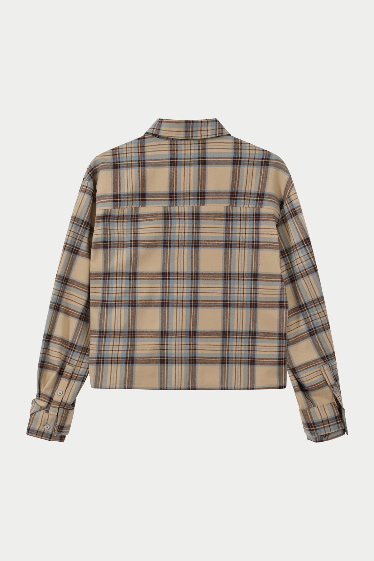 BRUSHED CHECK SHIRT - BEIGE