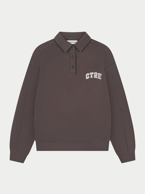CTRE BUTTON THROUGH POLO - BROWN