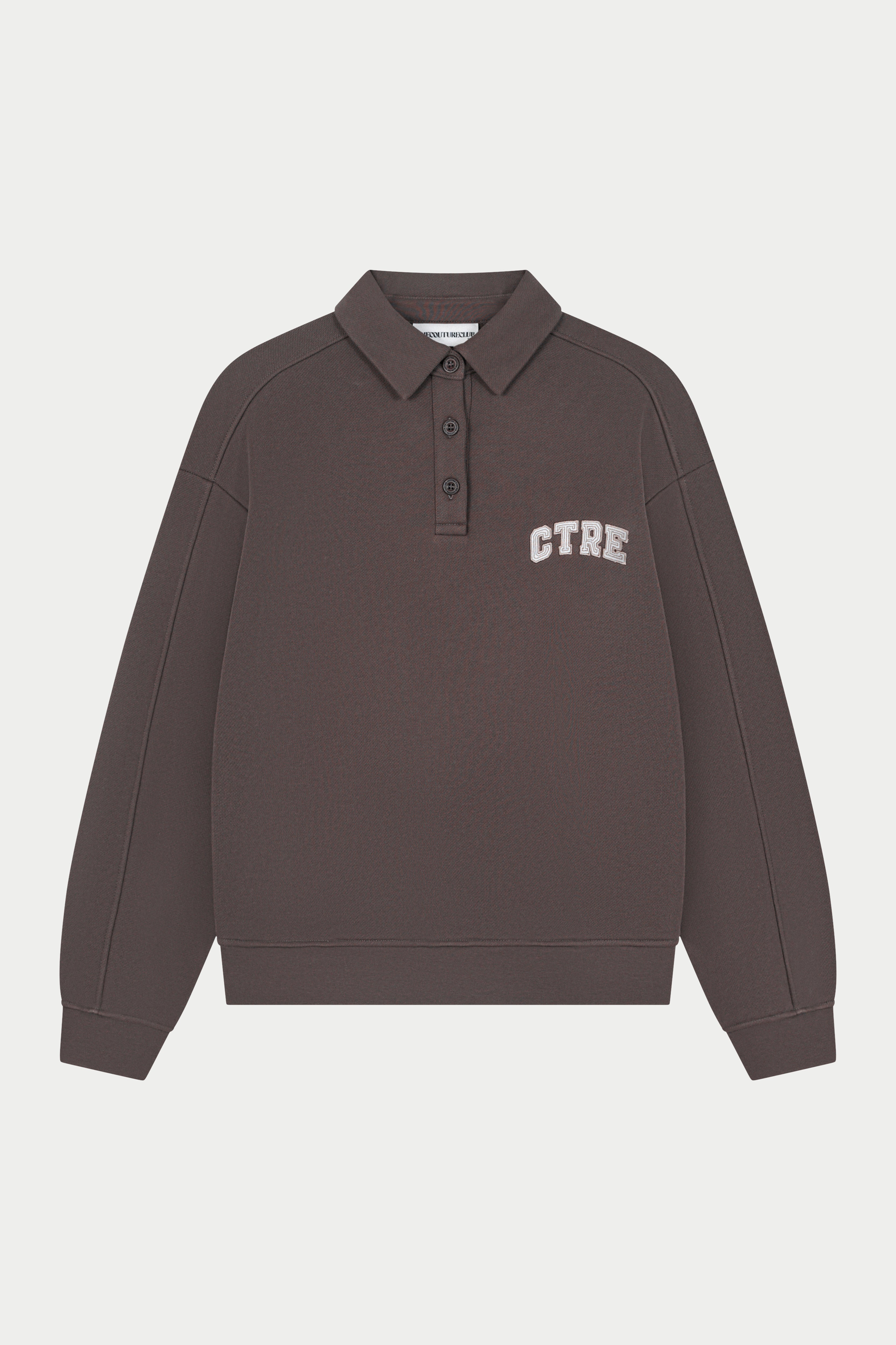 CTRE BUTTON THROUGH POLO - BROWN