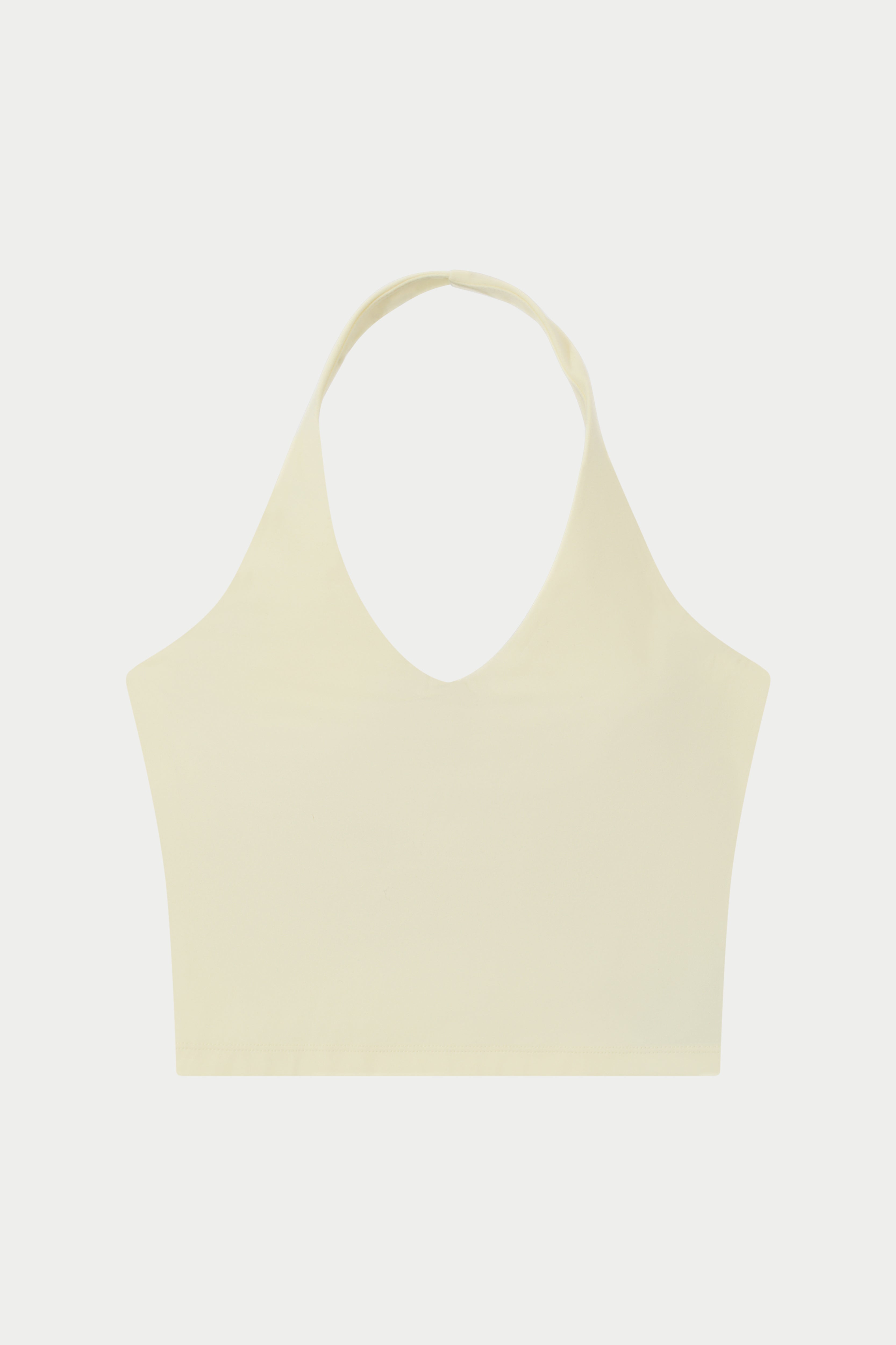 SCULPTING STRETCH HALTERNECK TOP - YELLOW