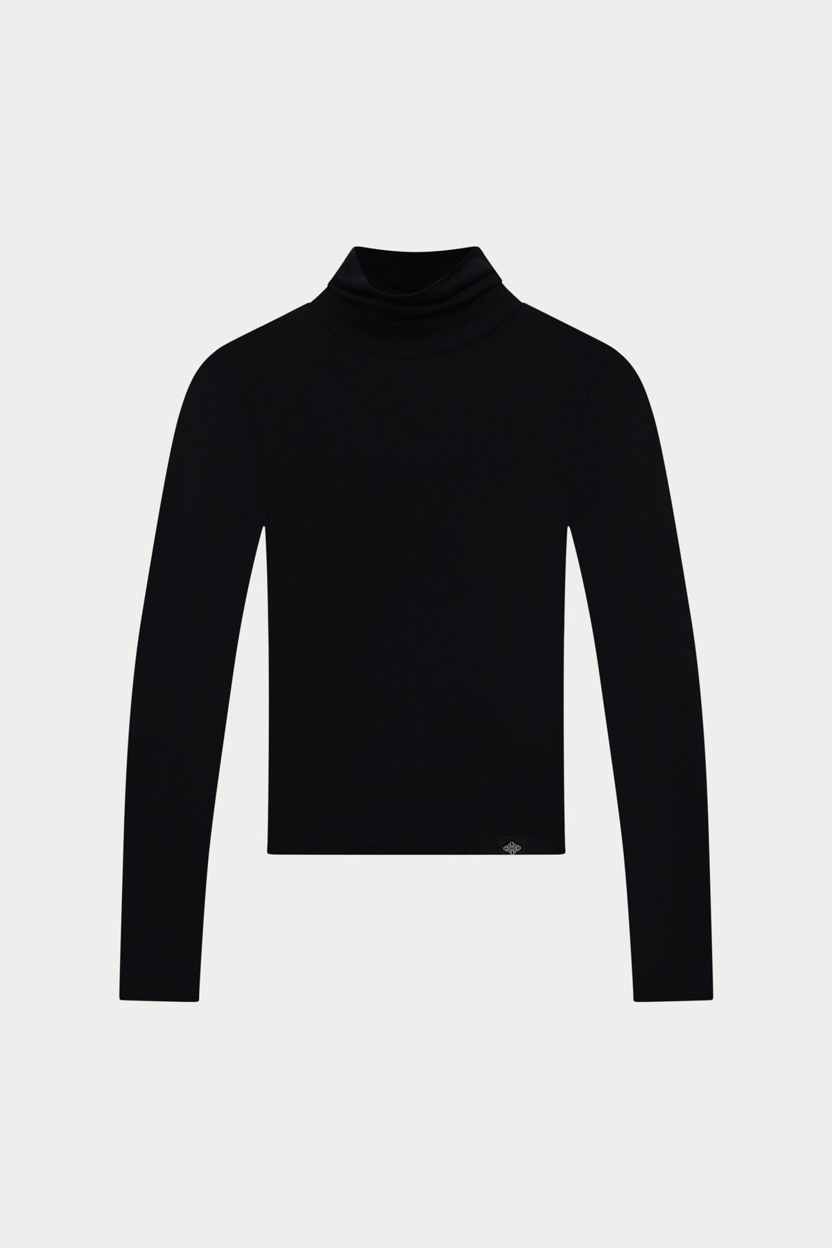 LIGHTWEIGHT ROLL NECK TOP - BLACK