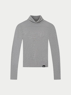 LIGHTWEIGHT ROLL NECK TOP - GREY