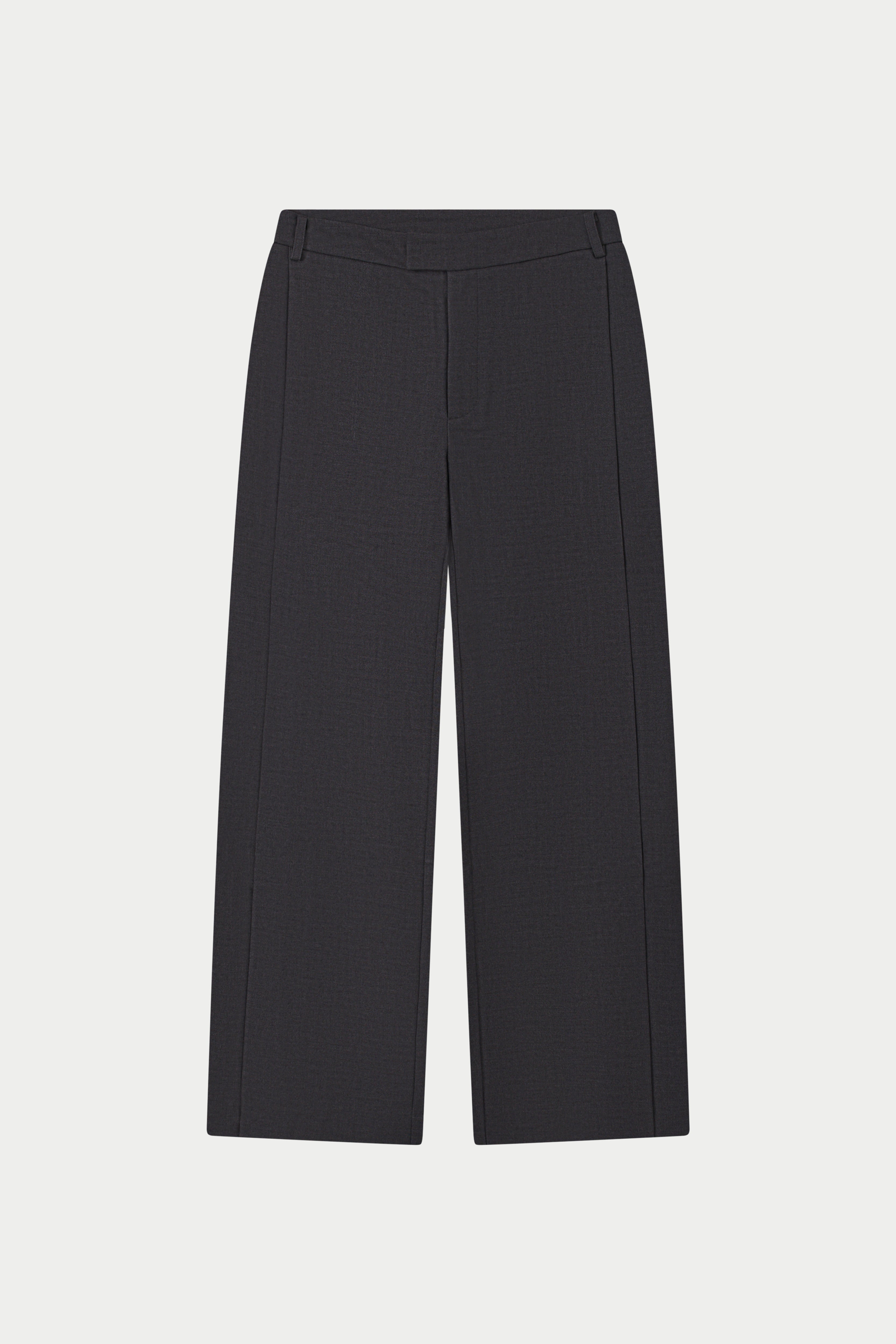 SIDE PLEAT WIDE LEG TAILORED TROUSERS - GREY