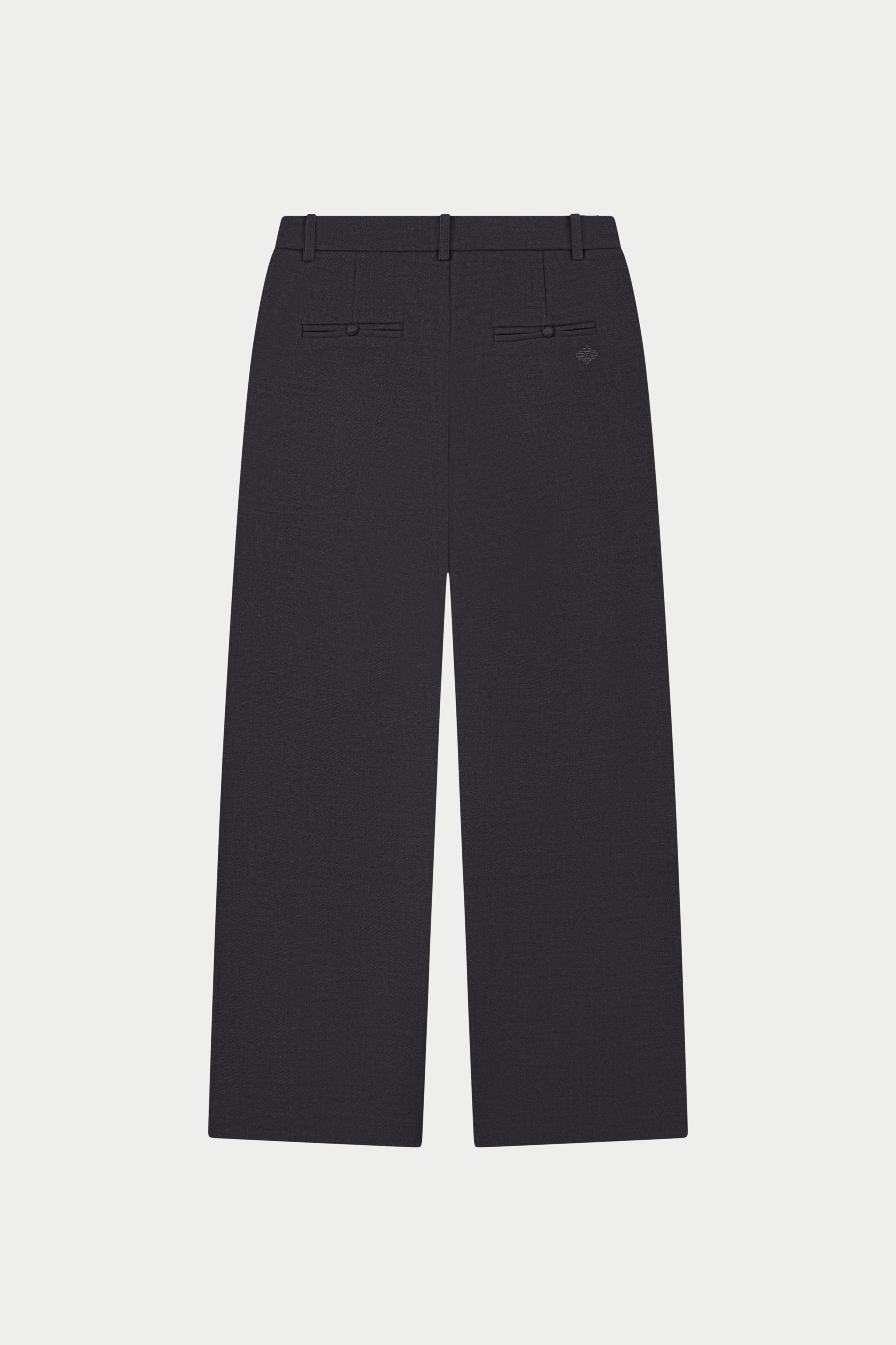 SIDE PLEAT WIDE LEG TAILORED TROUSERS - GREY