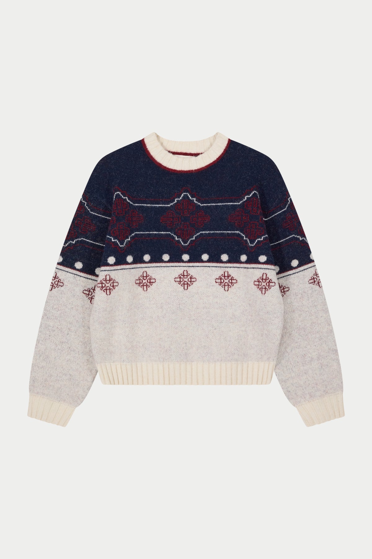 EMBLEM FAIR ISLE KNITTED JUMPER - NAVY