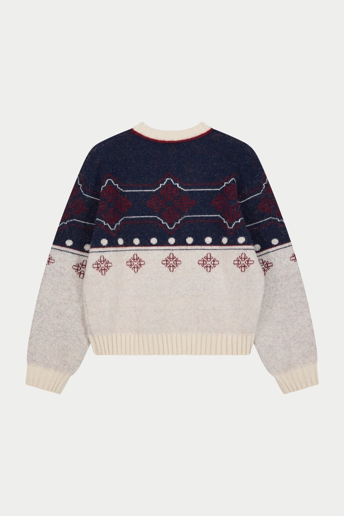 EMBLEM FAIR ISLE KNITTED JUMPER - NAVY