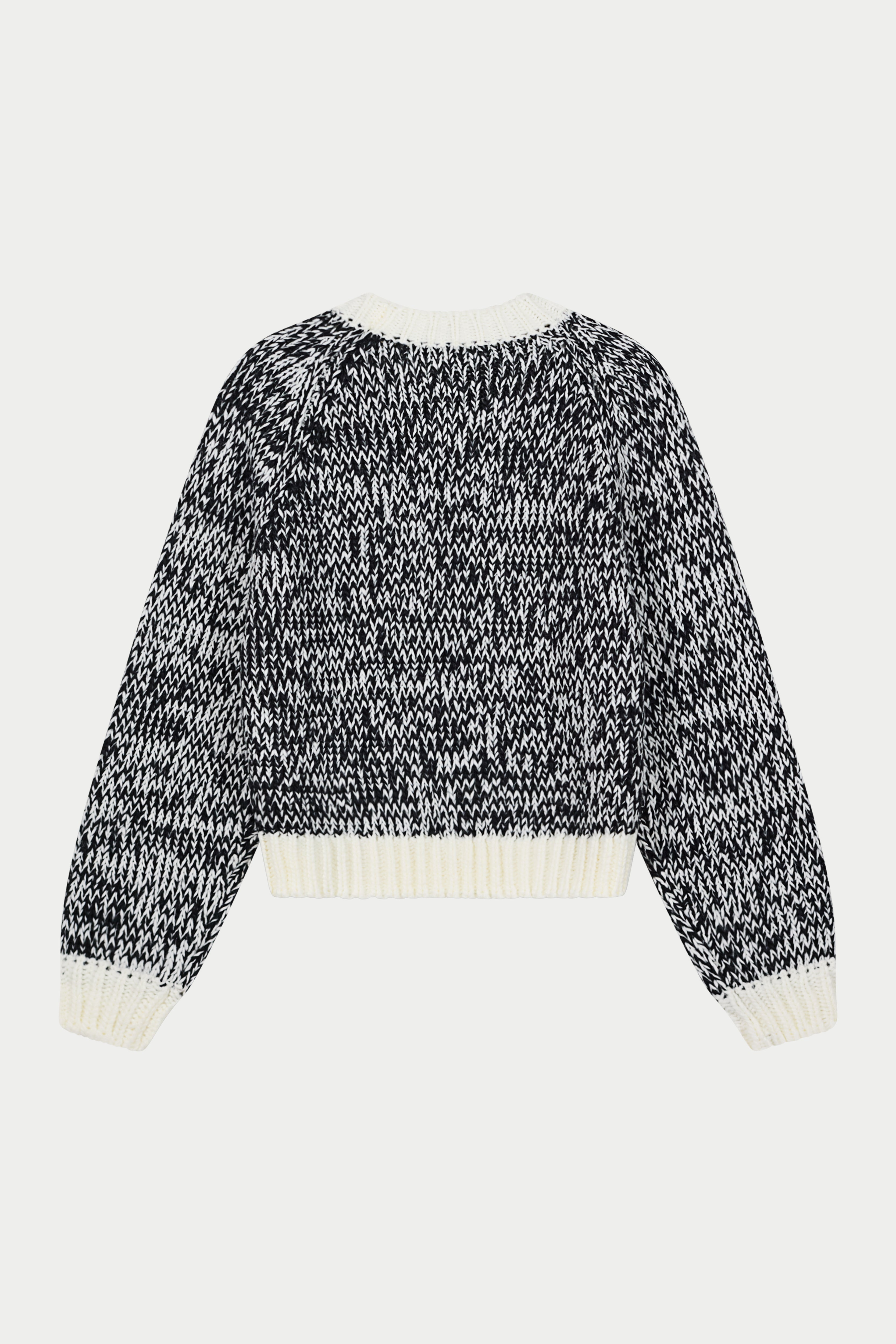EMBLEM MIXED YARN OVERSIZED KNIT JUMPER - BLACK
