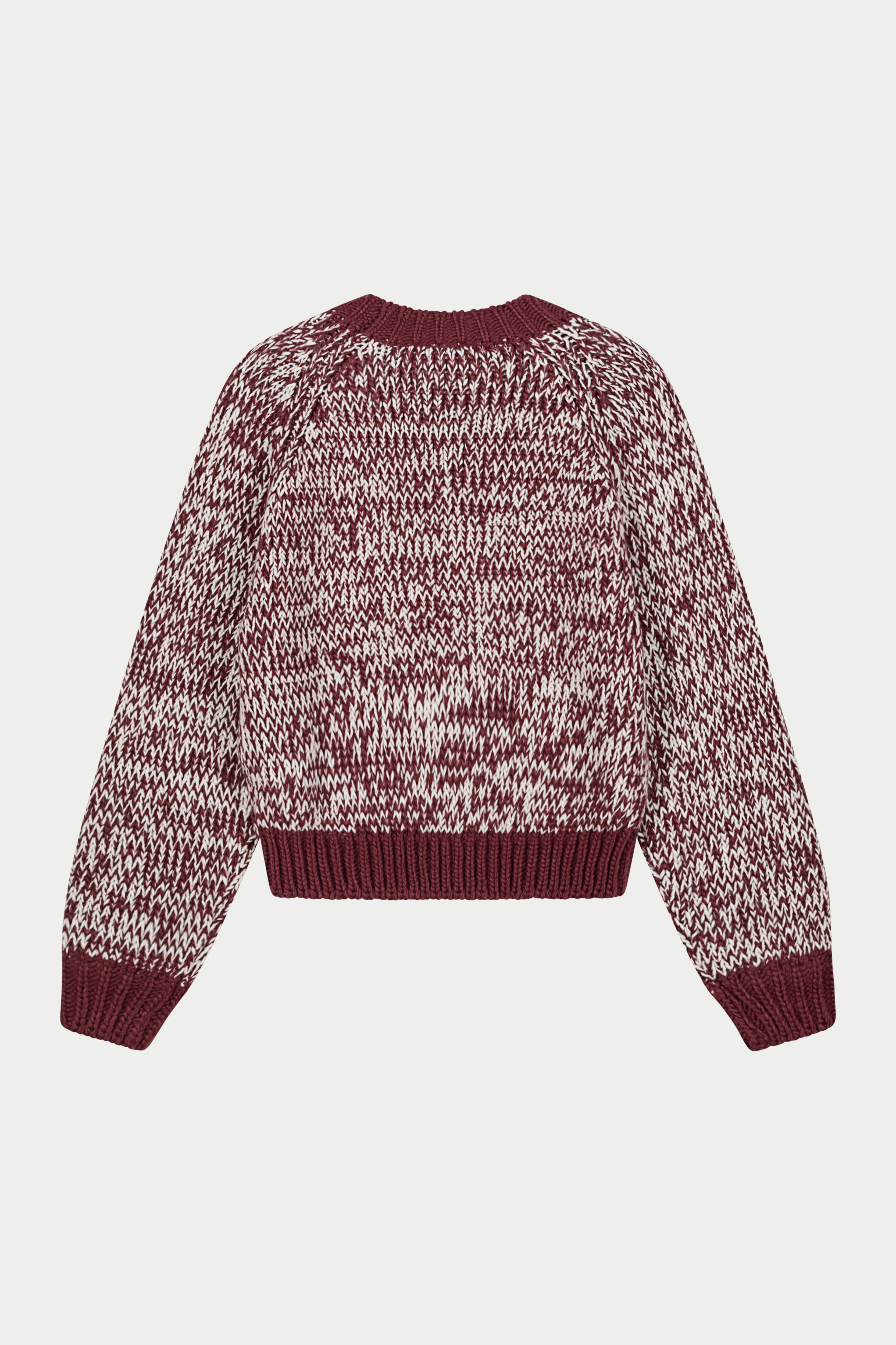 EMBLEM MIXED YARN OVERSIZED KNIT JUMPER - BURGUNDY