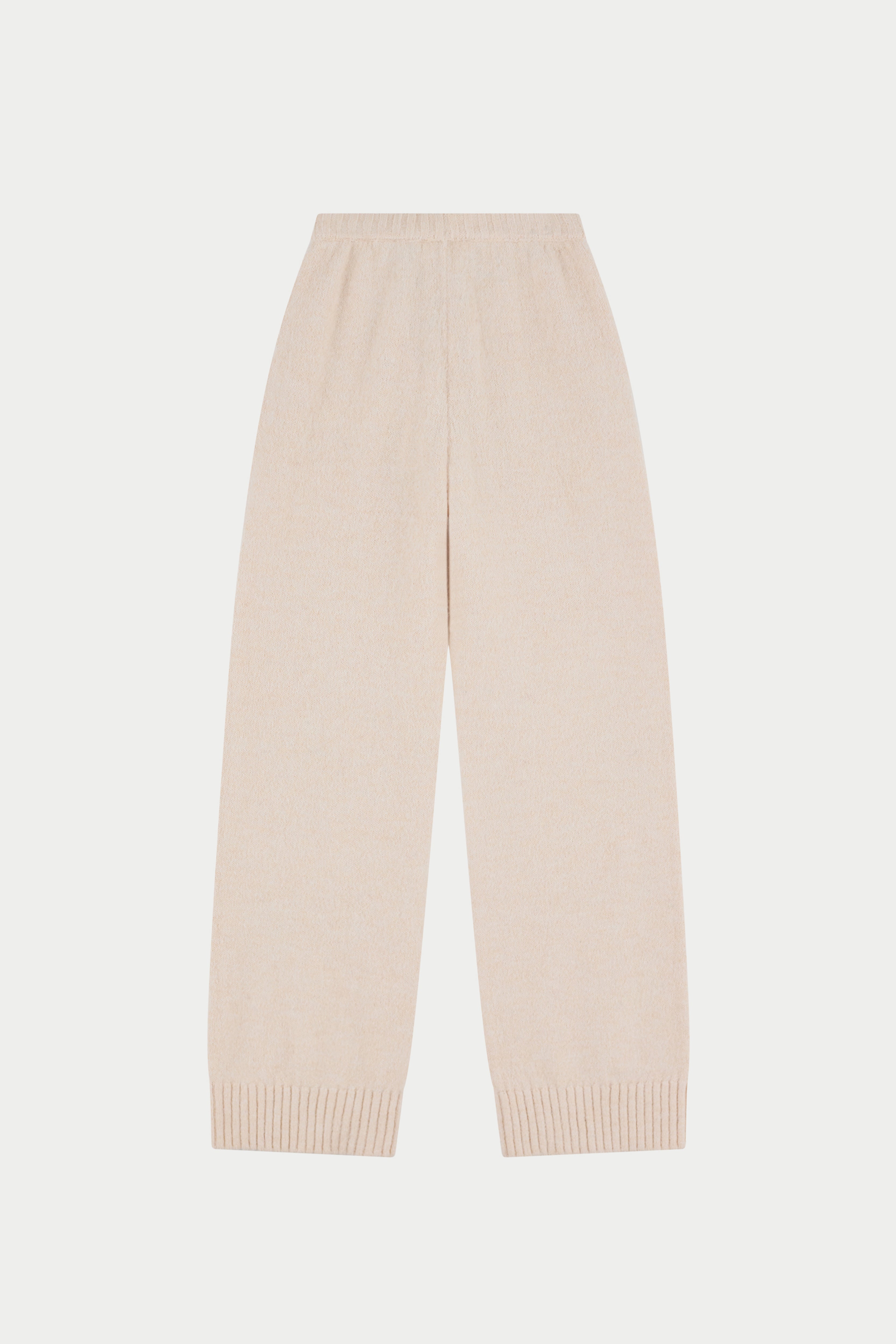 EMBLEM EMBROIDERED KNIT JOGGERS - BUTTERMILK