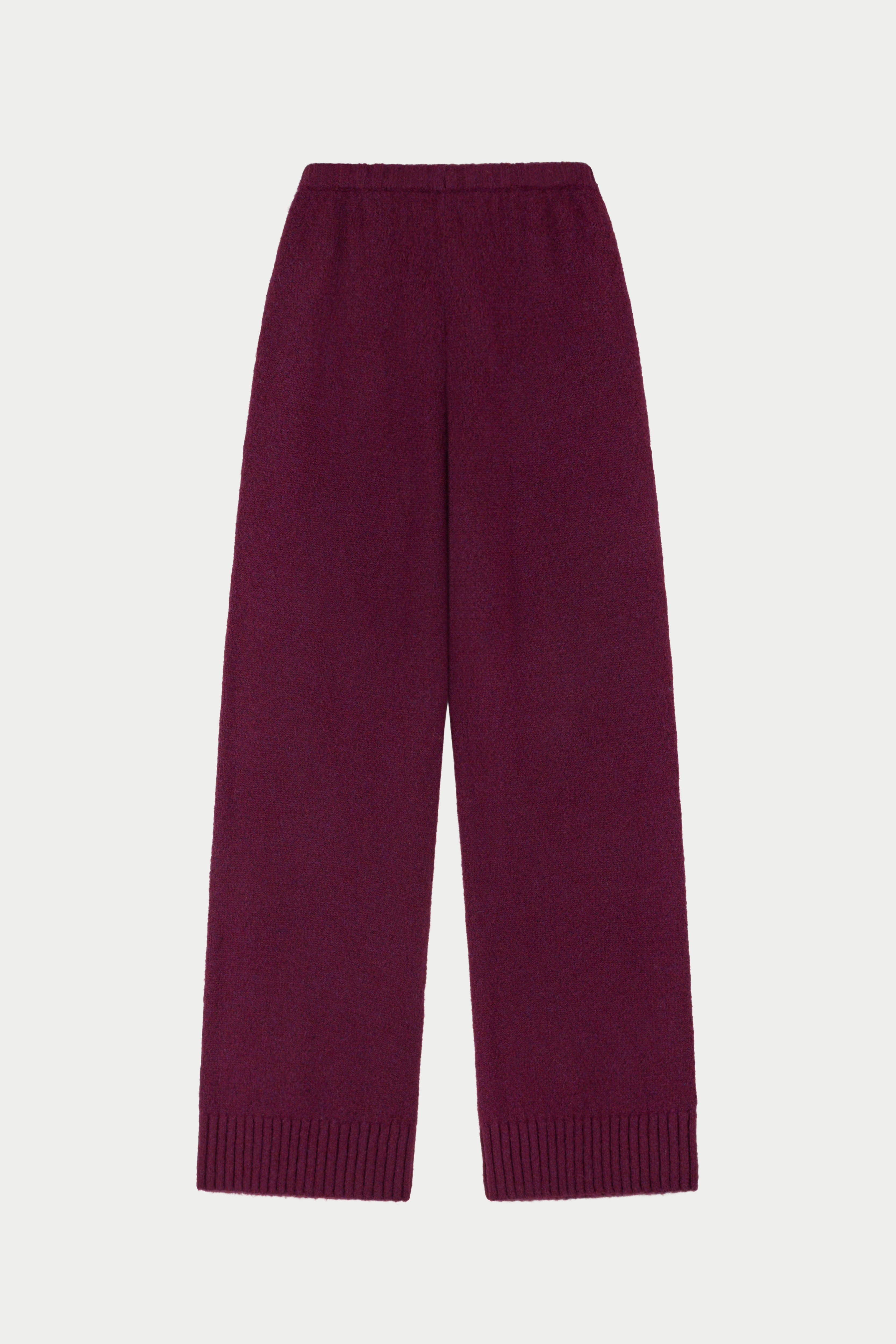 EMBLEM EMBROIDERED KNIT JOGGERS - PLUM