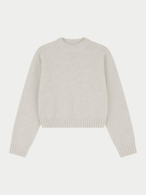 EMBLEM EMBROIDERED KNITTED CREW - OAT