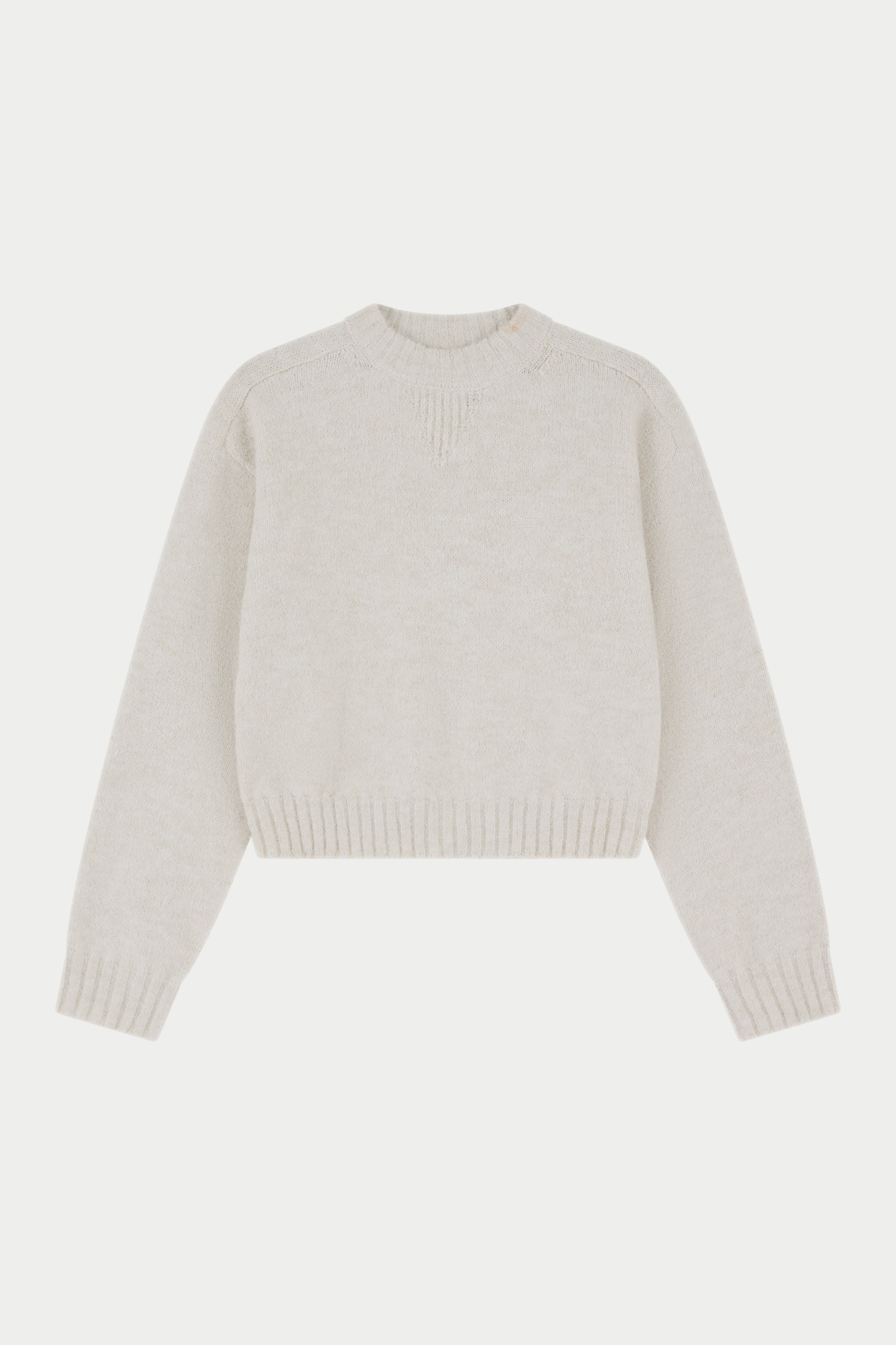 EMBLEM EMBROIDERED KNITTED CREW - OAT
