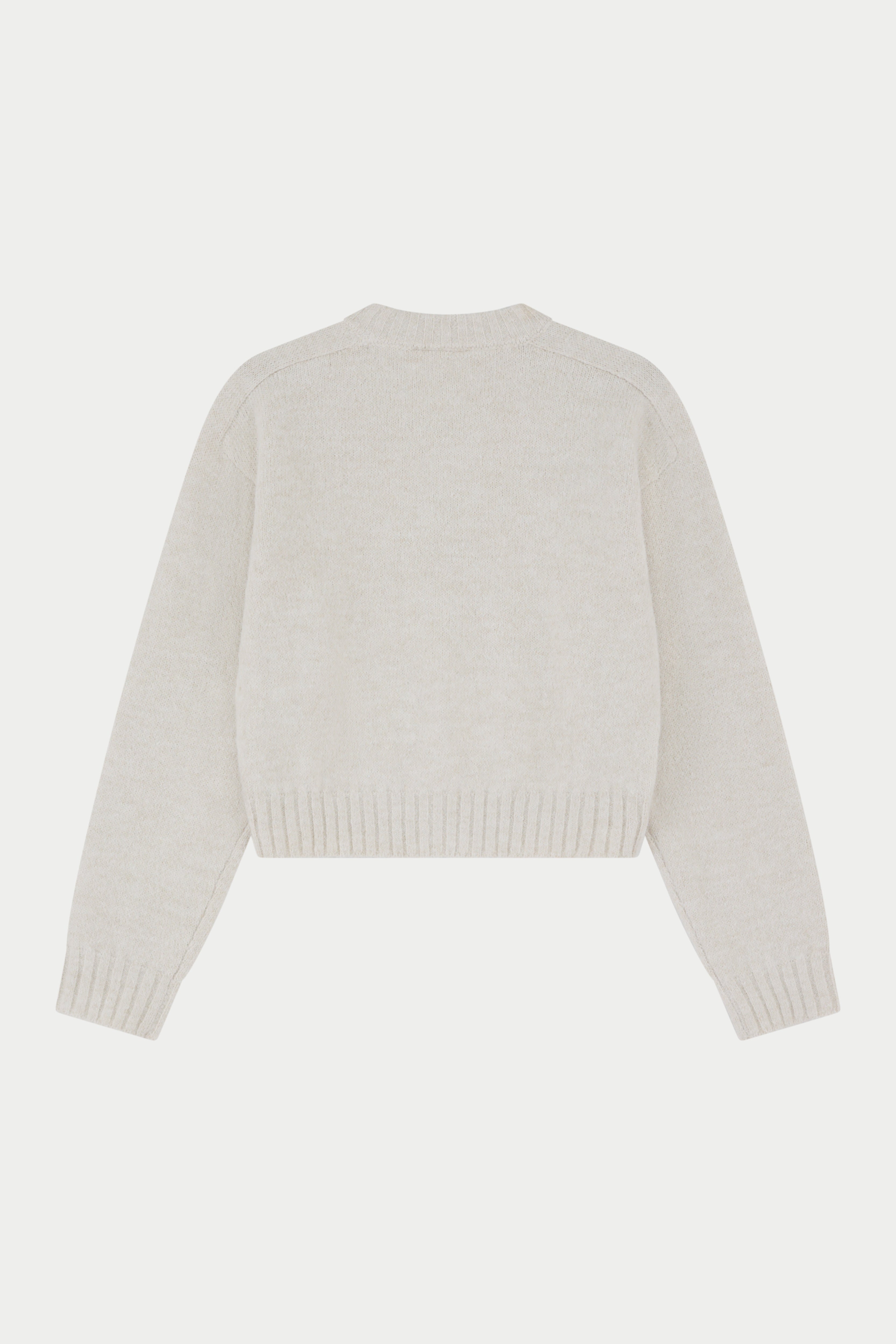 EMBLEM EMBROIDERED KNITTED CREW - OAT