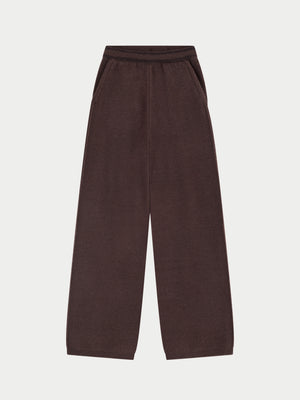 CONTRAST STRIPE KNITTED JOGGERS - CHOCOLATE
