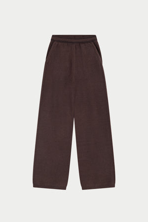 CONTRAST STRIPE KNITTED JOGGERS - CHOCOLATE