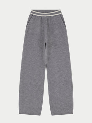 CONTRAST STRIPE KNITTED JOGGERS - GREY