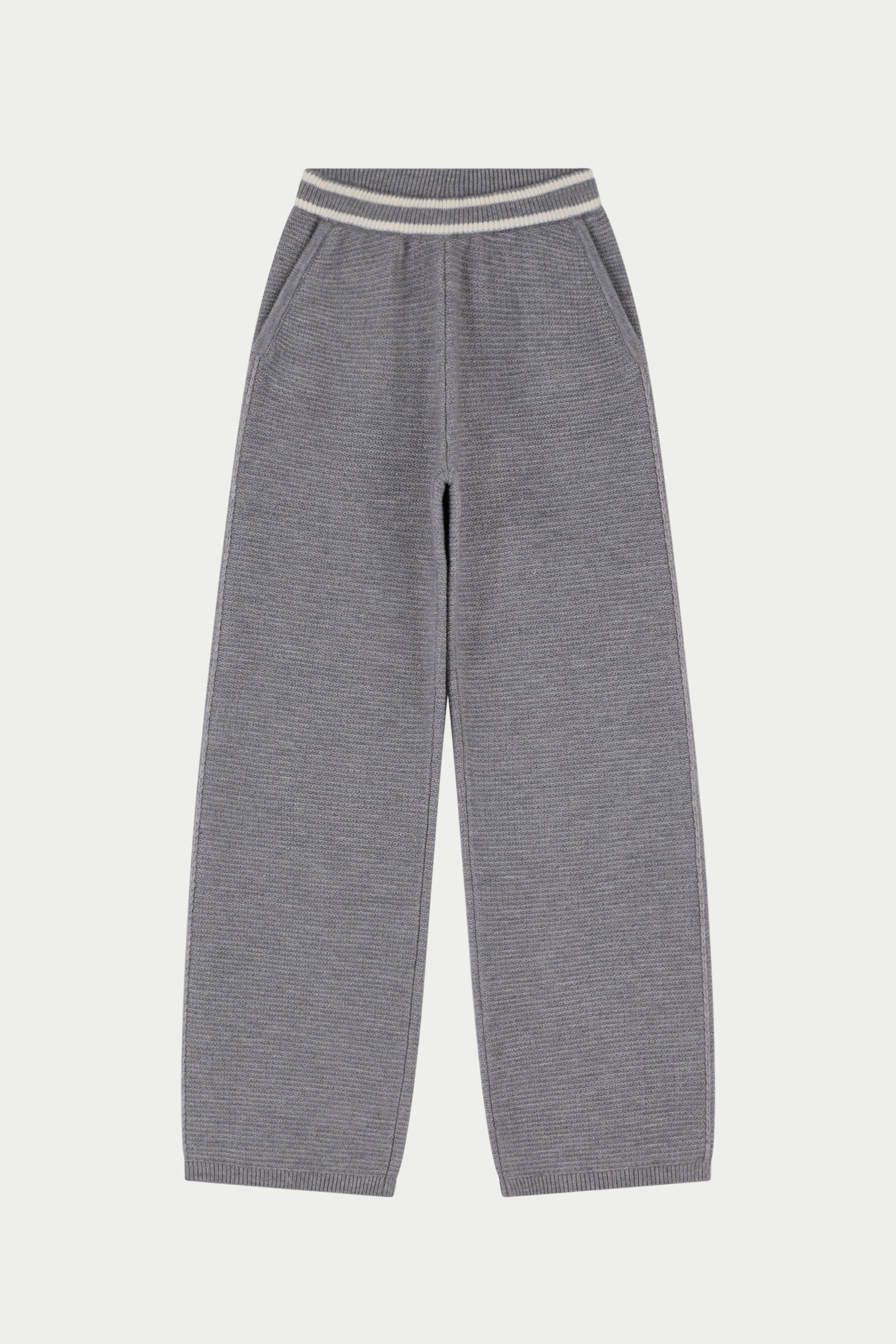 CONTRAST STRIPE KNITTED JOGGERS - GREY