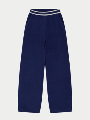 CONTRAST STRIPE KNITTED JOGGERS - NAVY
