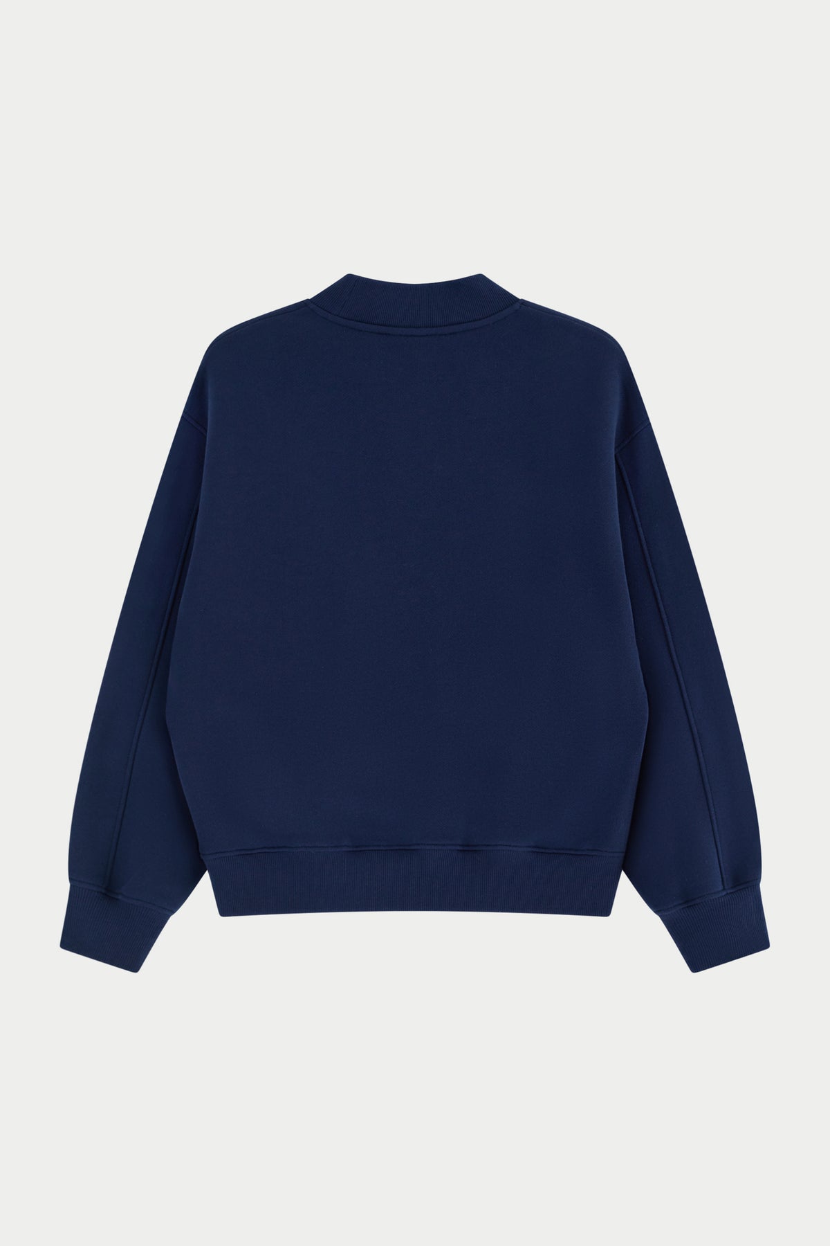 CHENILLE EMBLEM MOCK NECK CREW - DARK NAVY