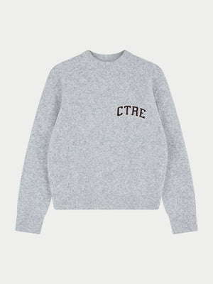 CTRE EMBROIDERED KNIT CREW - GREY MARL