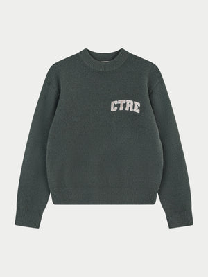 CTRE EMBROIDERED KNIT CREW - KHAKI