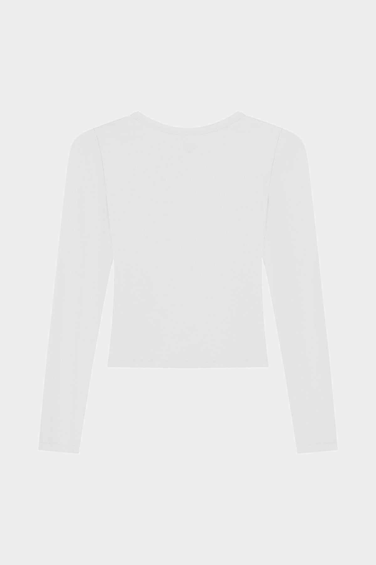 SCULPTING STRETCH SCOOP NECK LONG SLEEVE TOP - BONE
