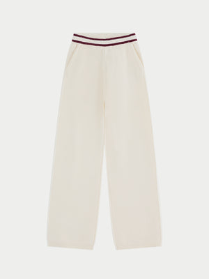 CONTRAST STRIPE KNITTED JOGGERS - OFF WHITE