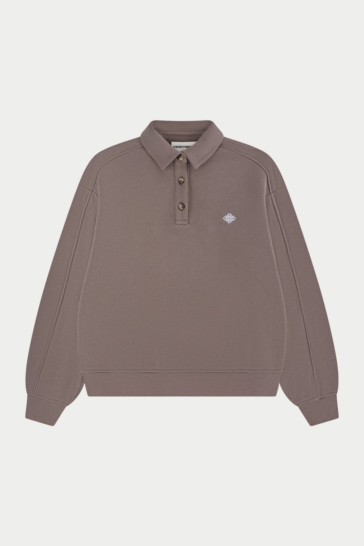 EMBLEM EMBROIDERED RUGBY POLO - COCOA