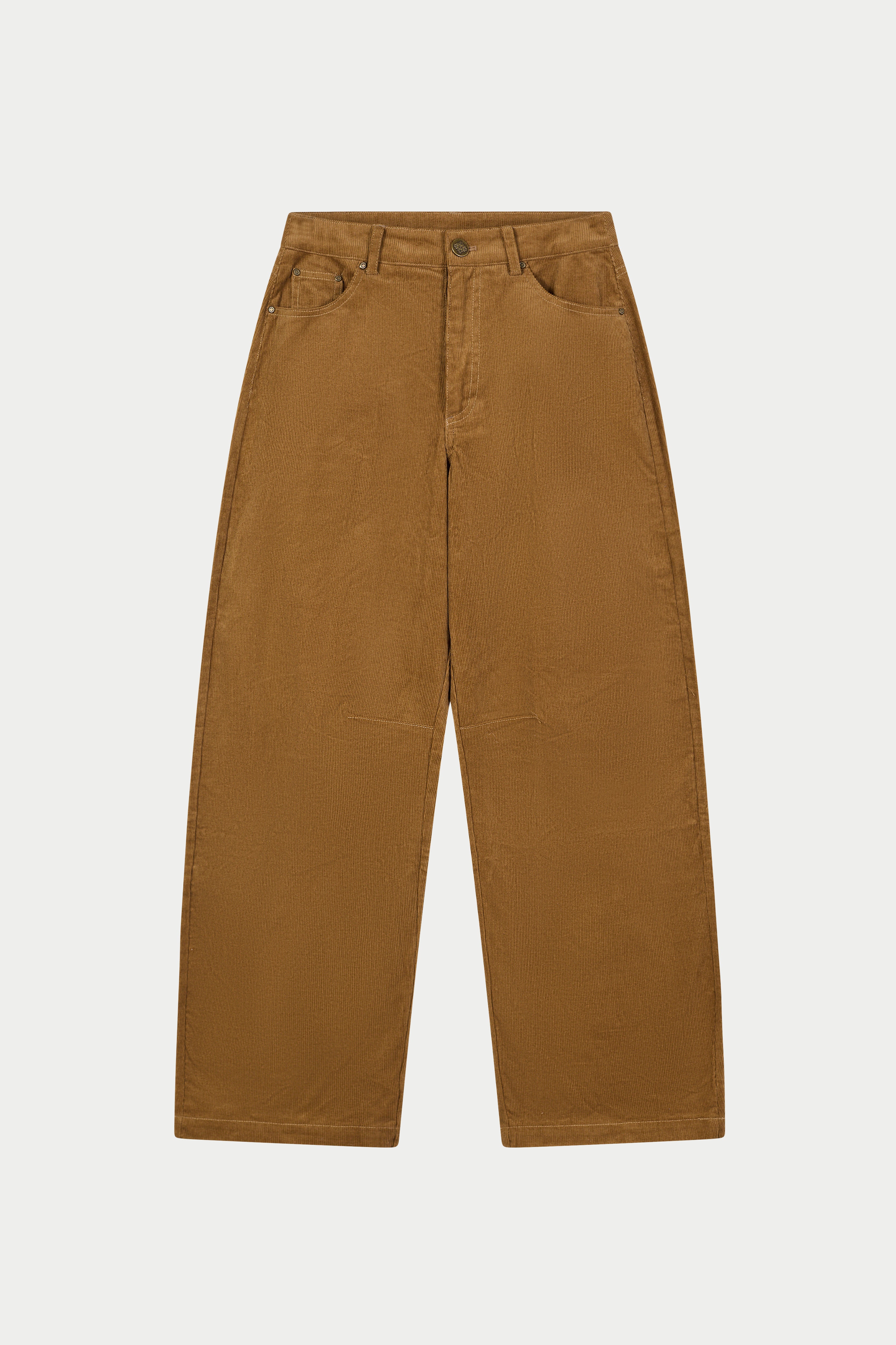 CORD BARREL LEG TROUSERS - TAN