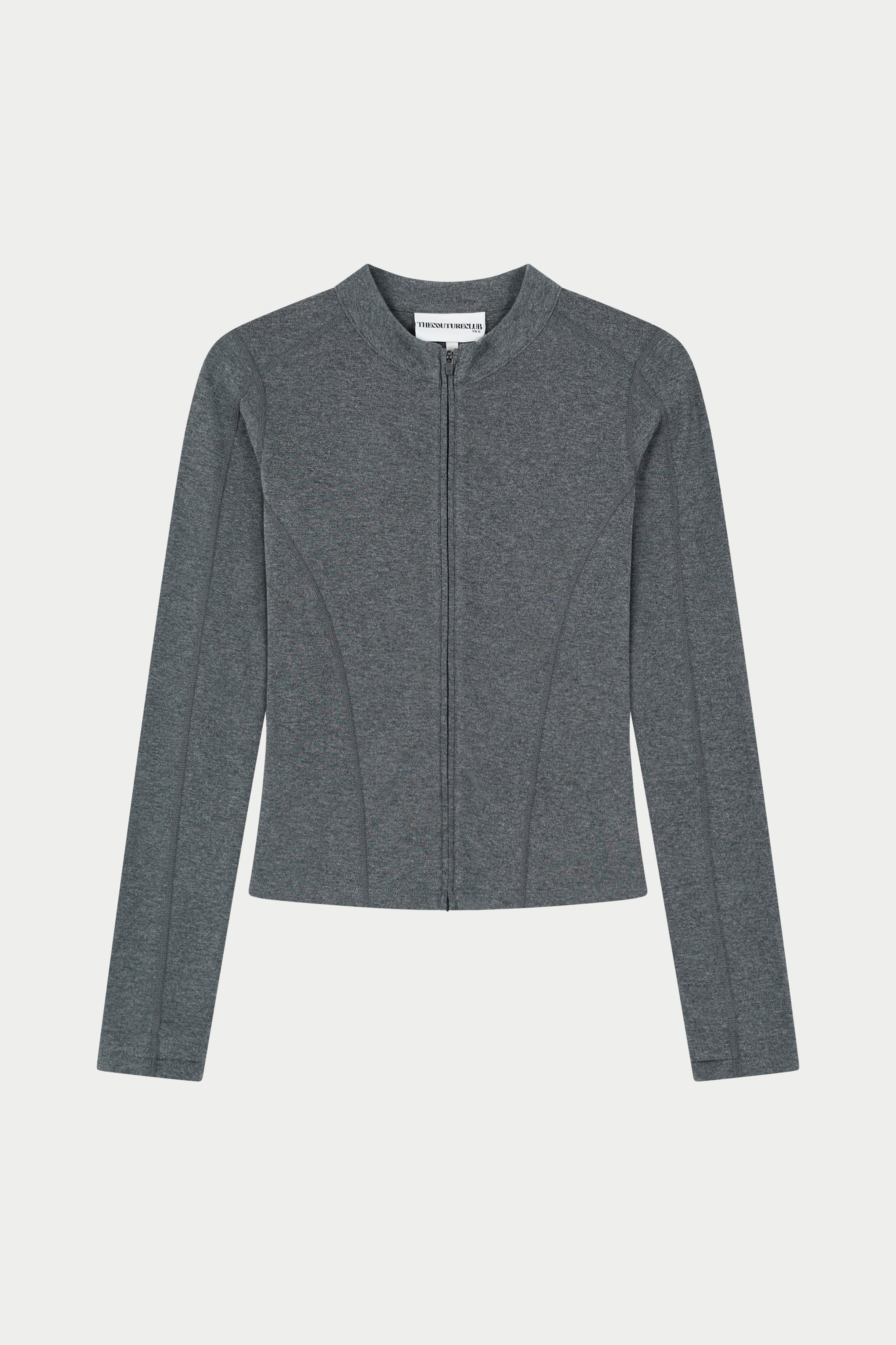 SCULPT SOFT TOUCH LONG SLEEVE ZIP THROUGH - CHARCOAL