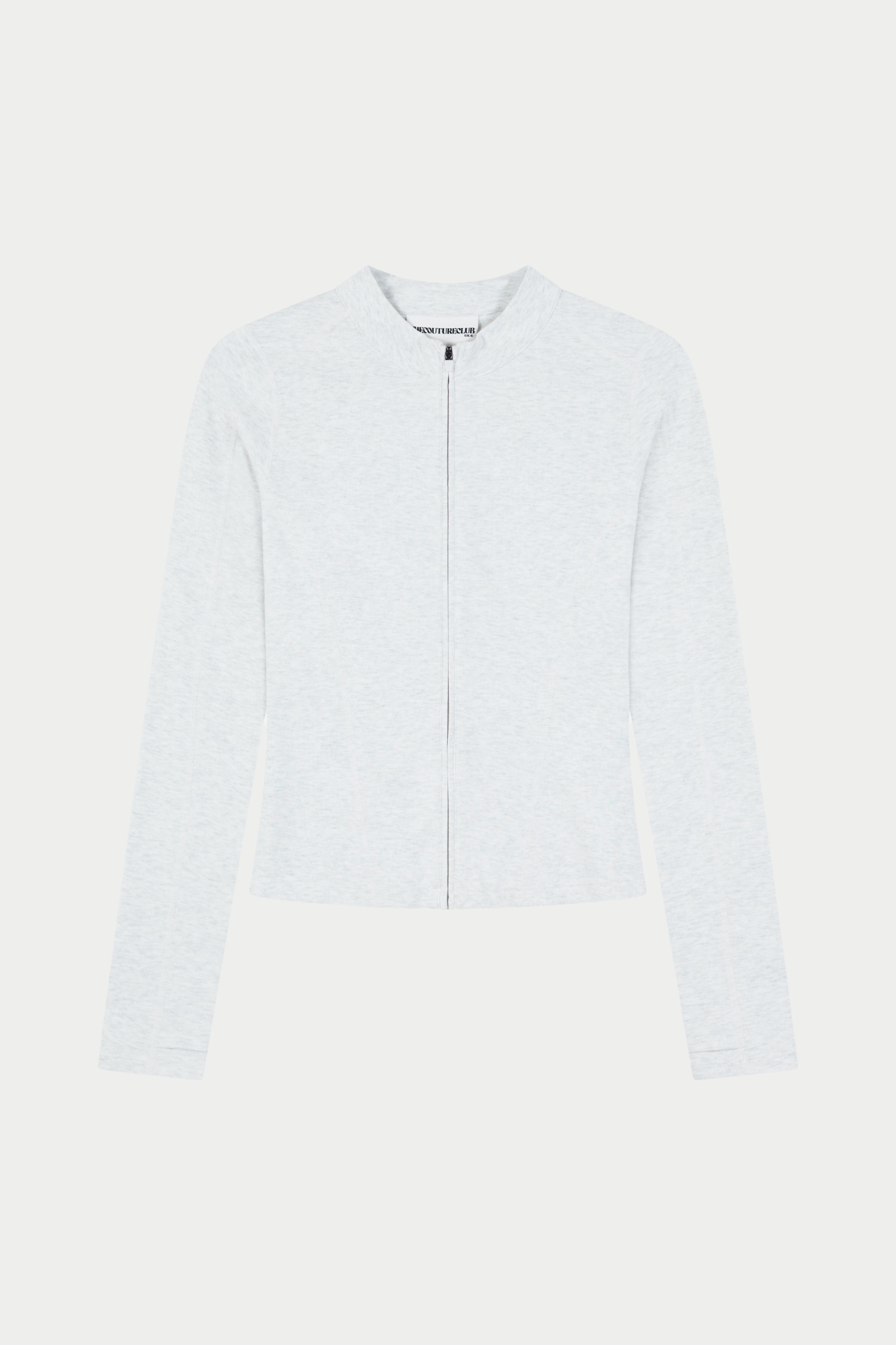 SCULPT SOFT TOUCH LONG SLEEVE ZIP THROUGH - GREY MARL