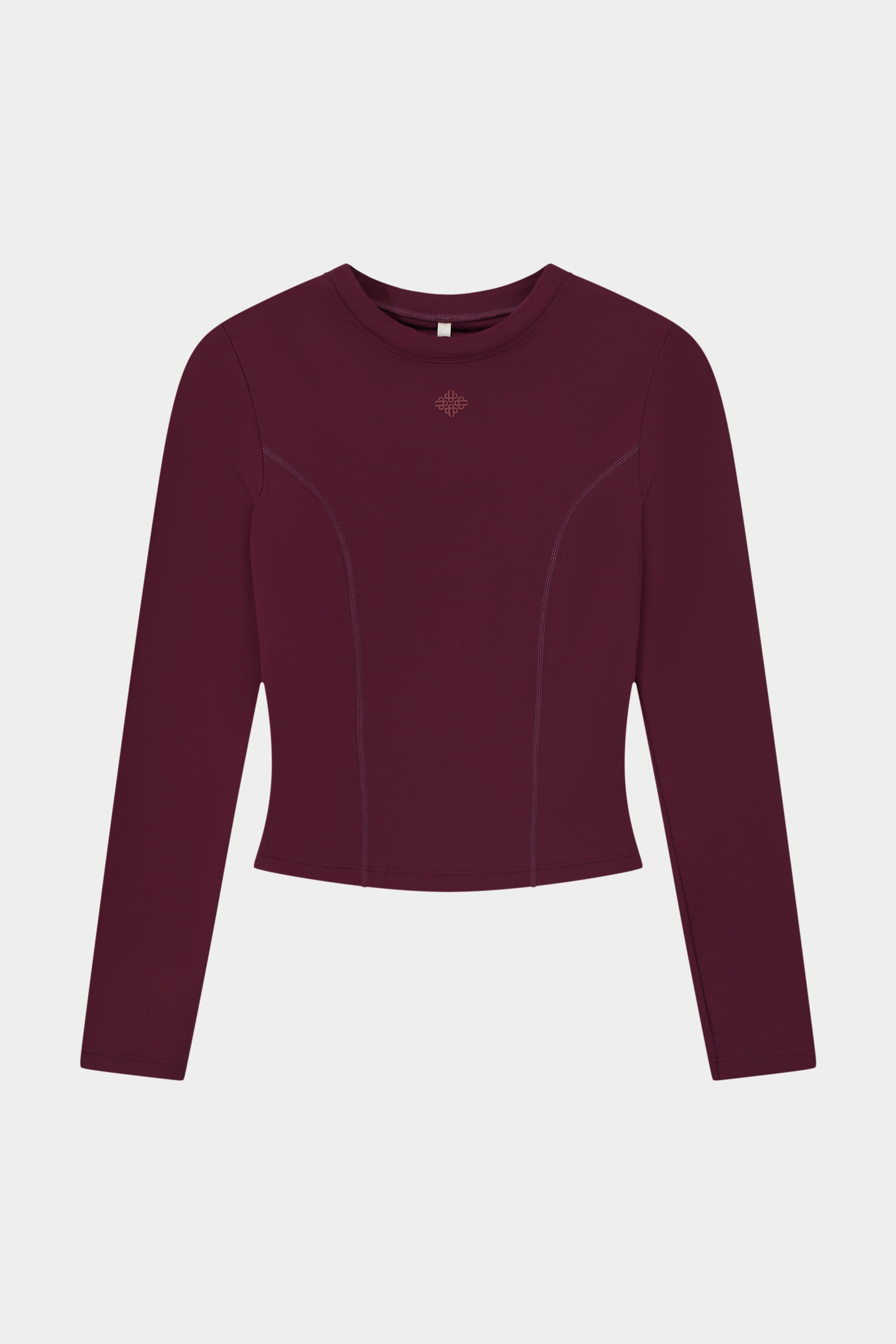 SCULPTING STRETCH CROSSOVER BACK LONG SLEEVE TOP - PLUM
