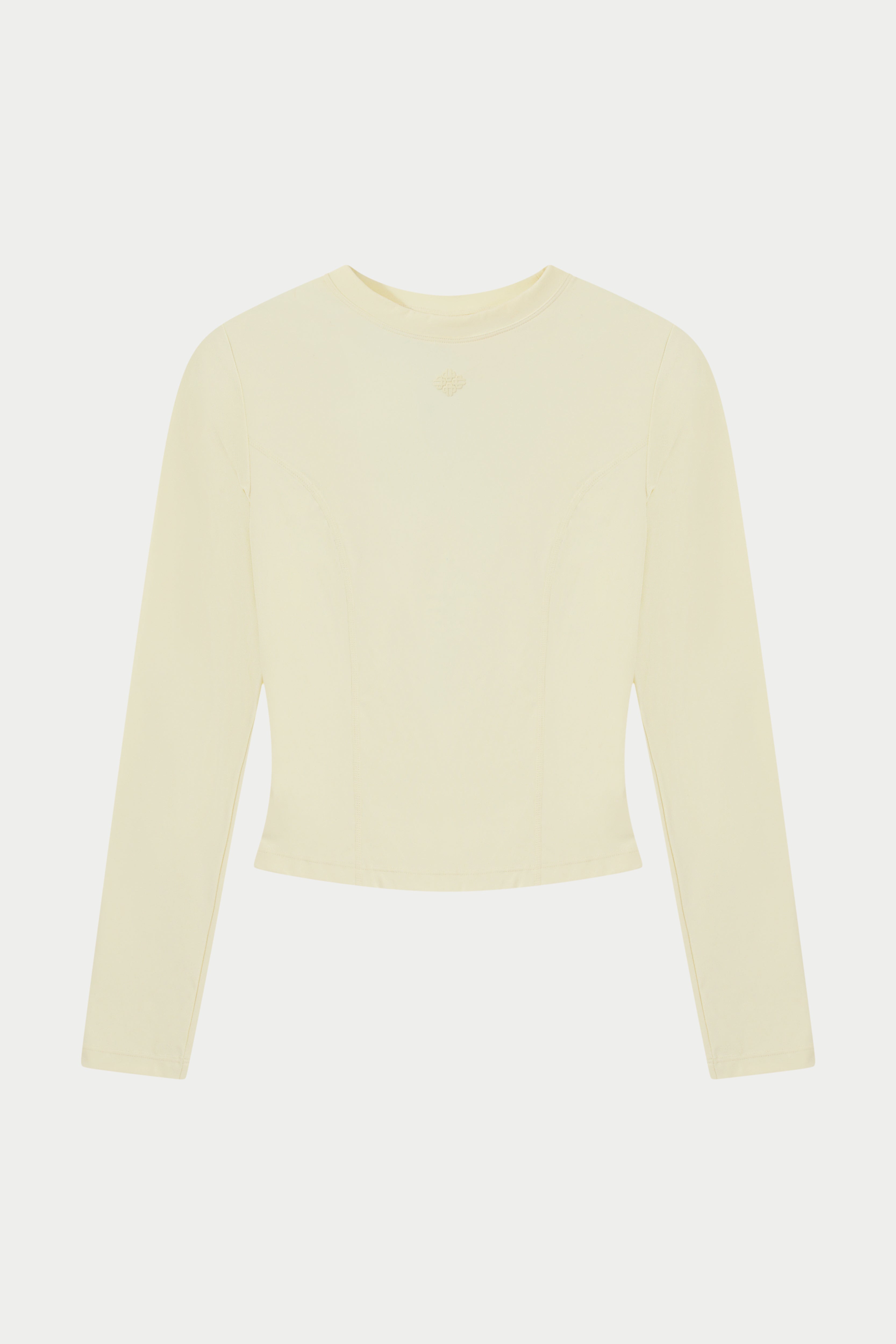 SCULPTING STRETCH CROSSOVER BACK LONG SLEEVE TOP - YELLOW