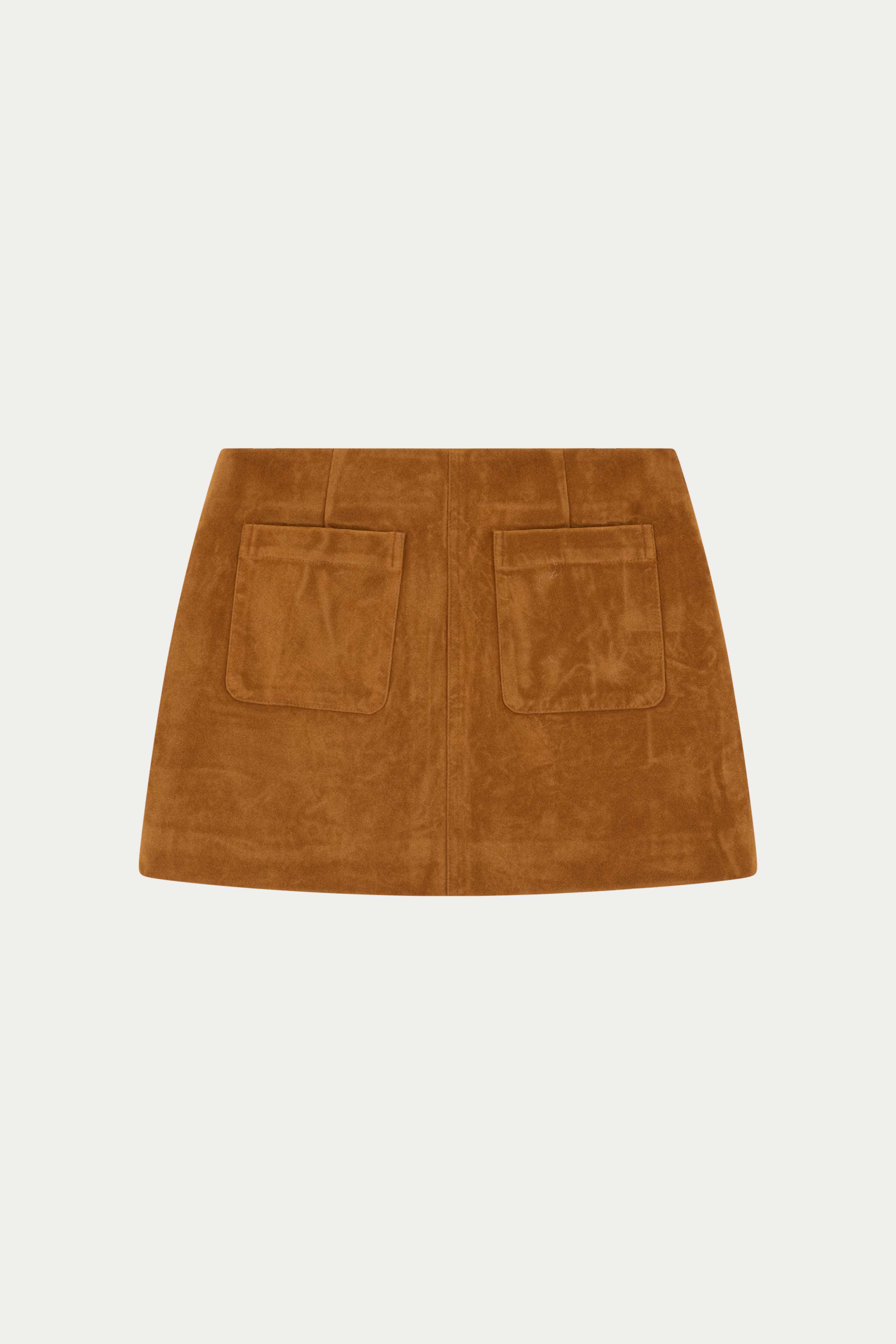 FAUX SUEDE MINI SKIRT - TAN