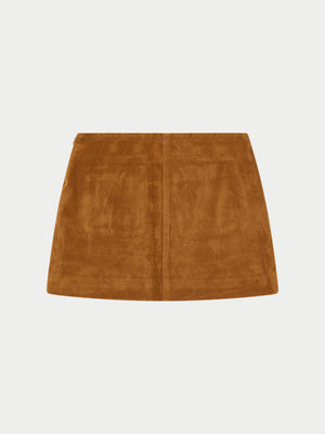 FAUX SUEDE MINI SKIRT - TAN