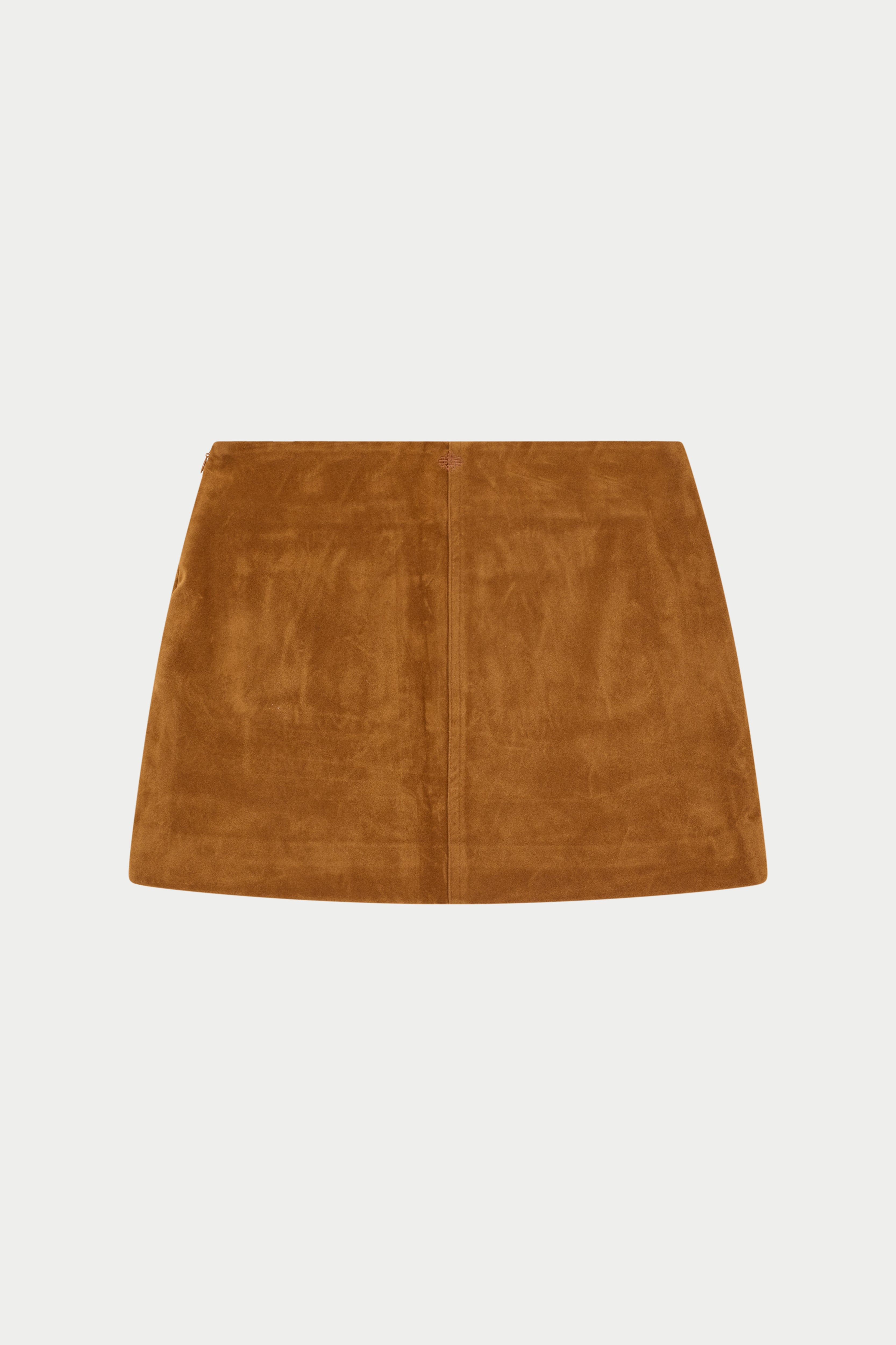 FAUX SUEDE MINI SKIRT - TAN