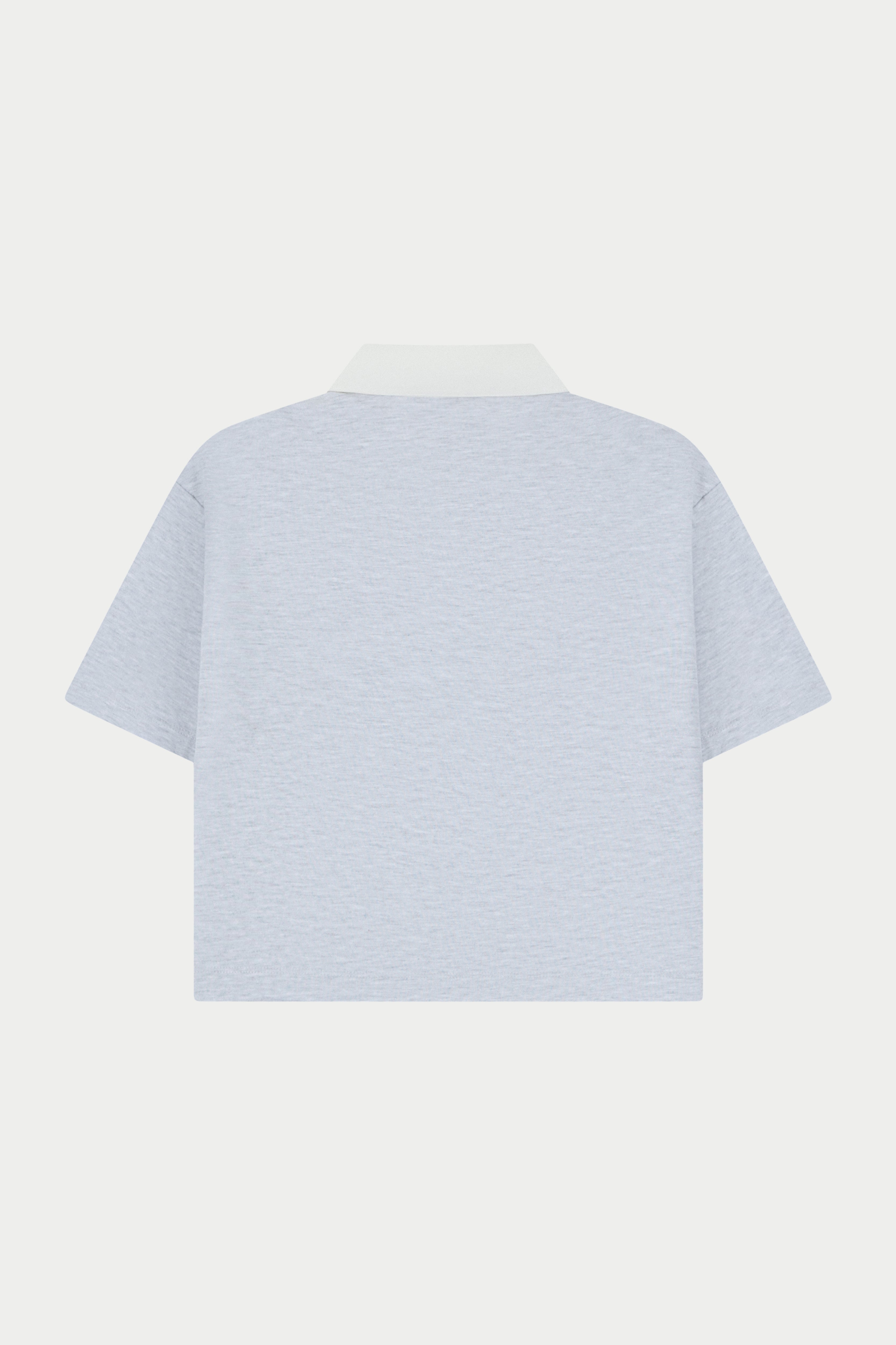 EMBLEM POLO TEE - GREY MARL