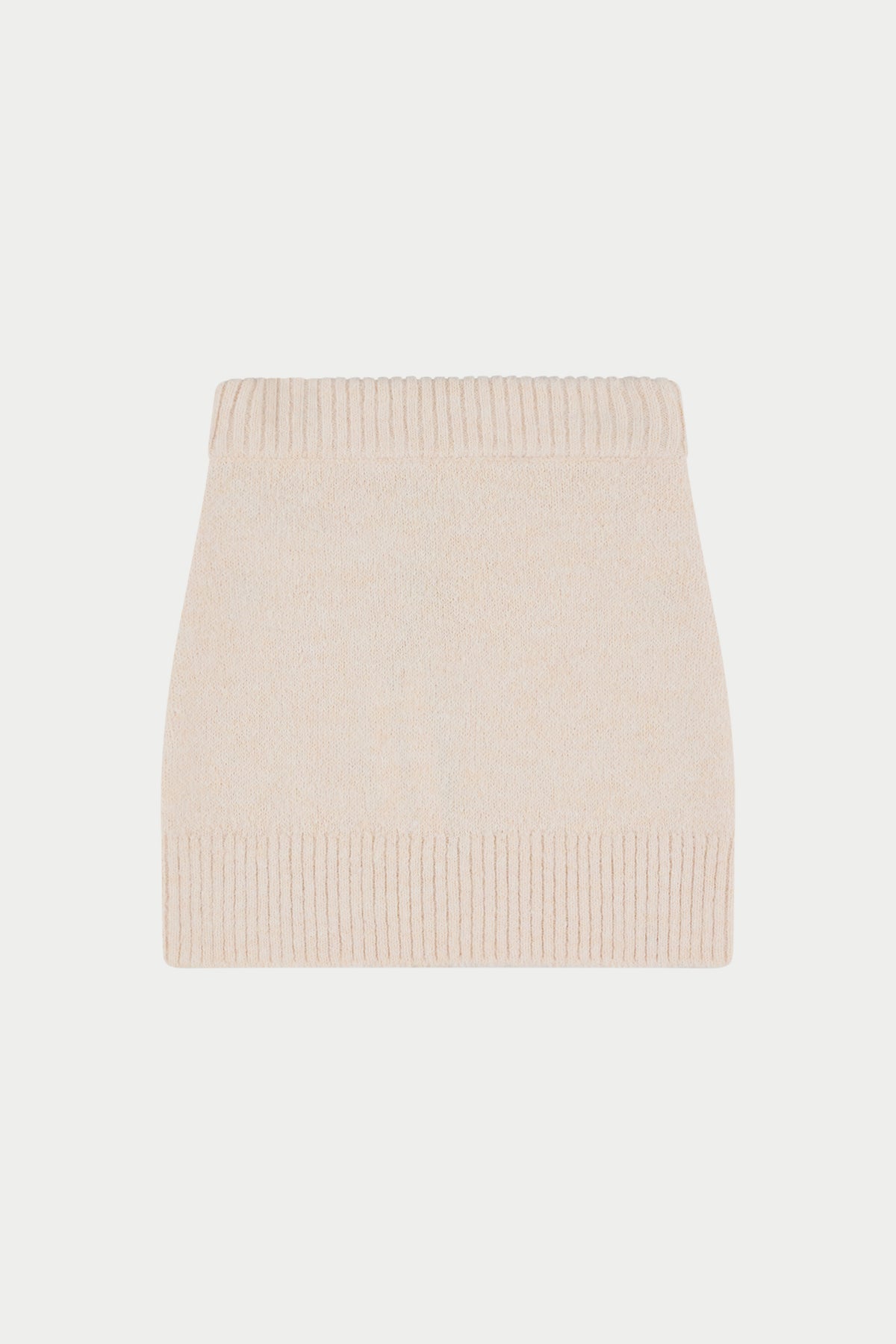 EMBLEM EMBROIDERED KNIT SKIRT - BUTTERMILK