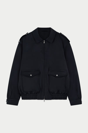 PADDED SMART FLIGHT BOMBER JACKET - BLACK