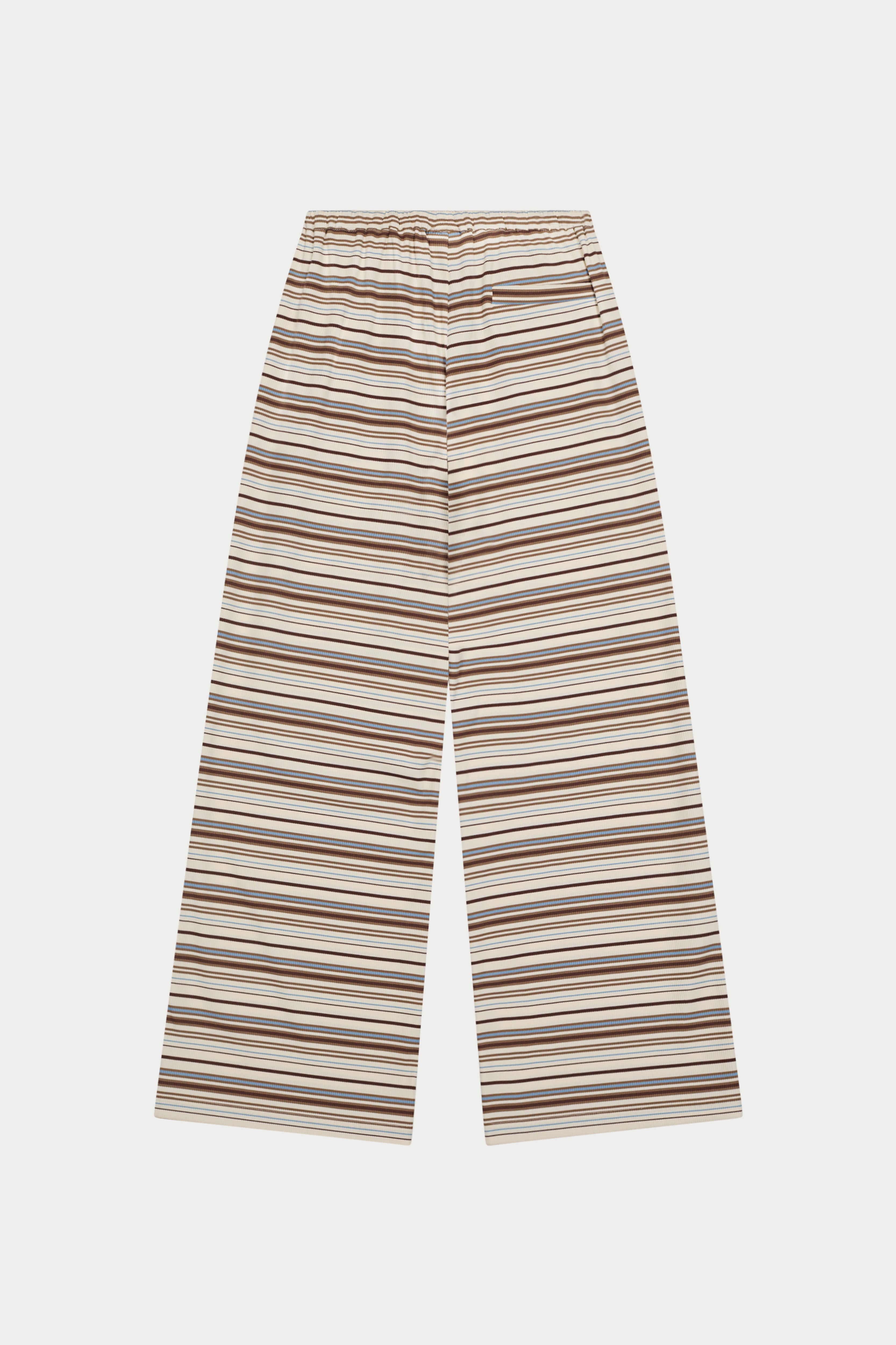 STRIPE WIDE LEG TROUSERS - BEIGE