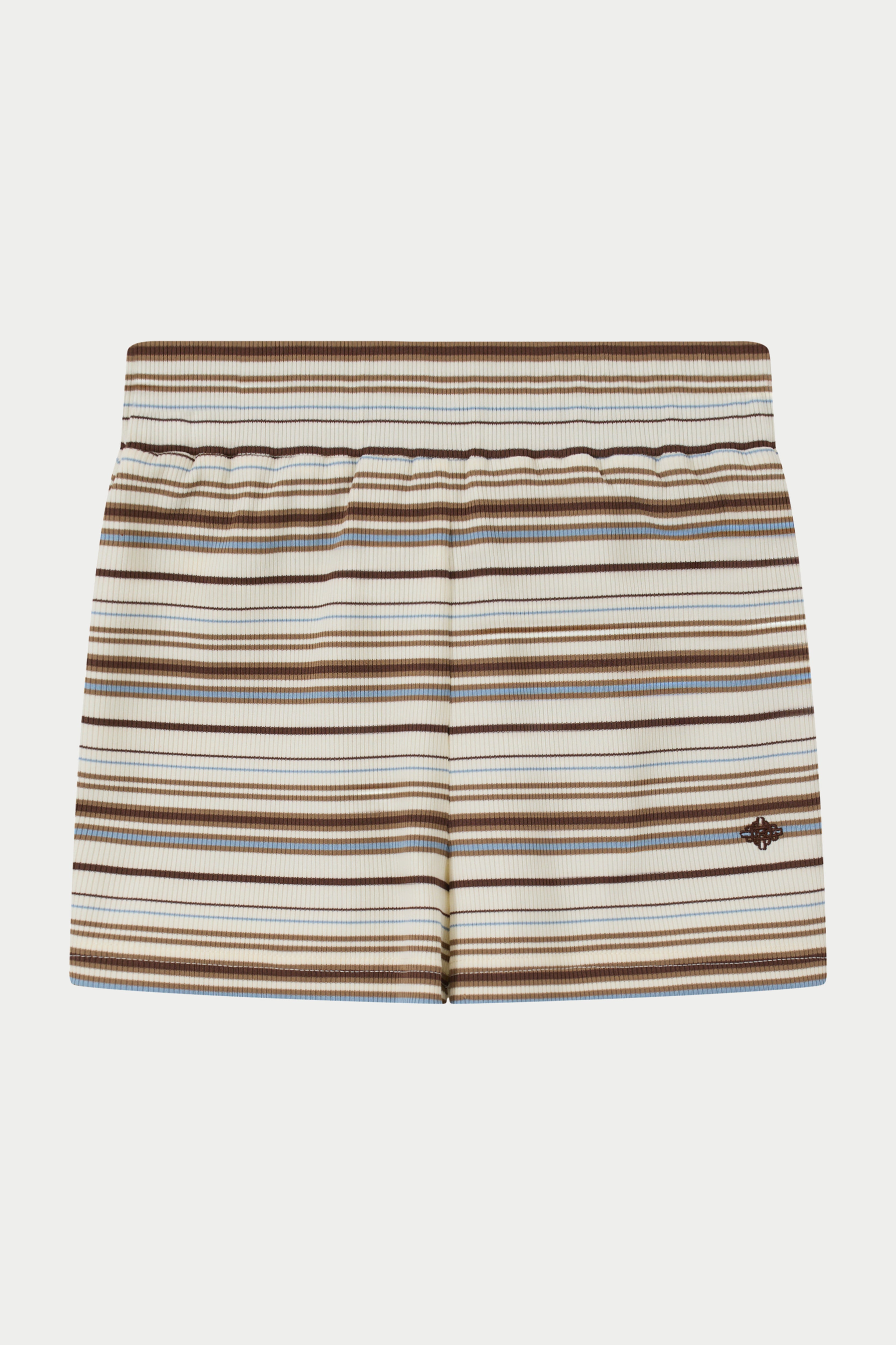 STRIPE MINI SHORTS - BEIGE