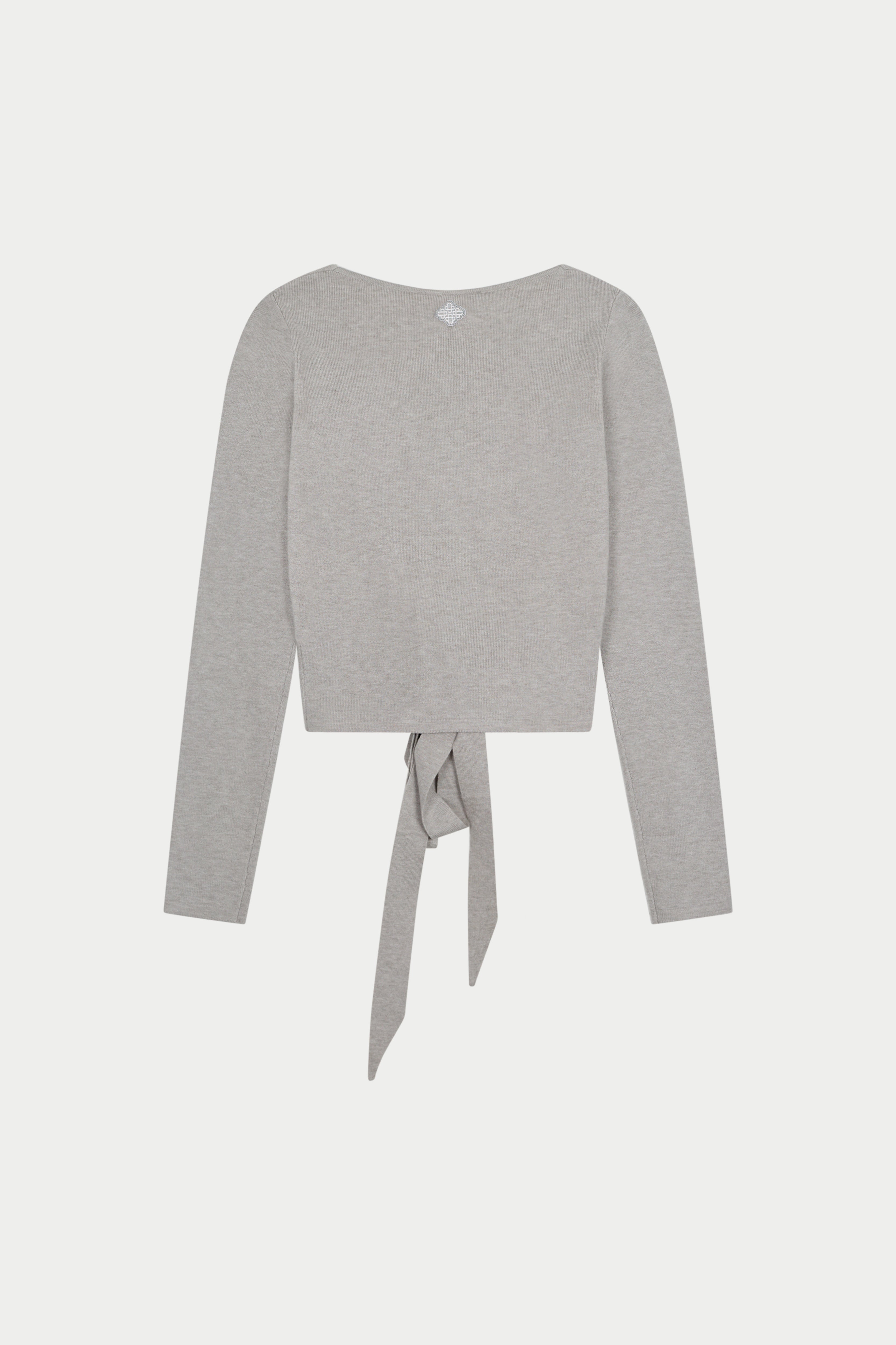 WRAP AROUND KNIT CARDIGAN - GREY MARL