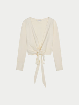 WRAP AROUND KNIT CARDIGAN - OFF WHITE