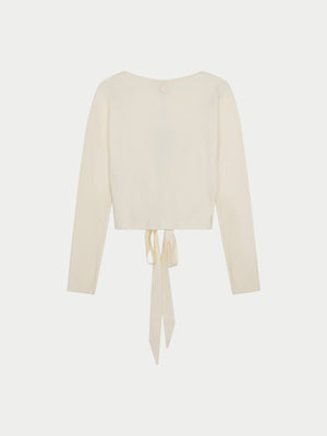 WRAP AROUND KNIT CARDIGAN - OFF WHITE